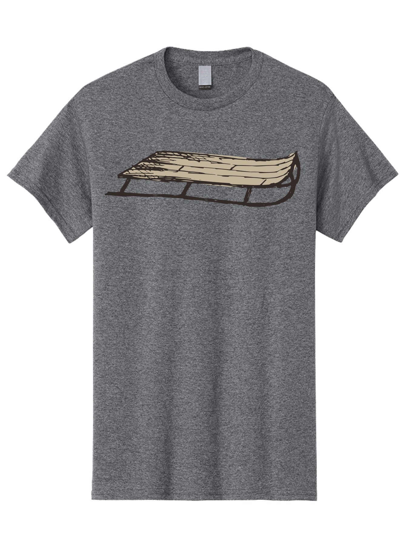 Wooden-Sled Men'S Graphic Tee, 100% Cotton, Comfortable Casual Summer Wear, Machine Washable, Vintage Sled, Wooden Slats, Metal Runners, Winter Fun, Outdoor Play, Cartoon Style, Simple Design, Nostalgic Feel, Retro Illustration, Aab174 10