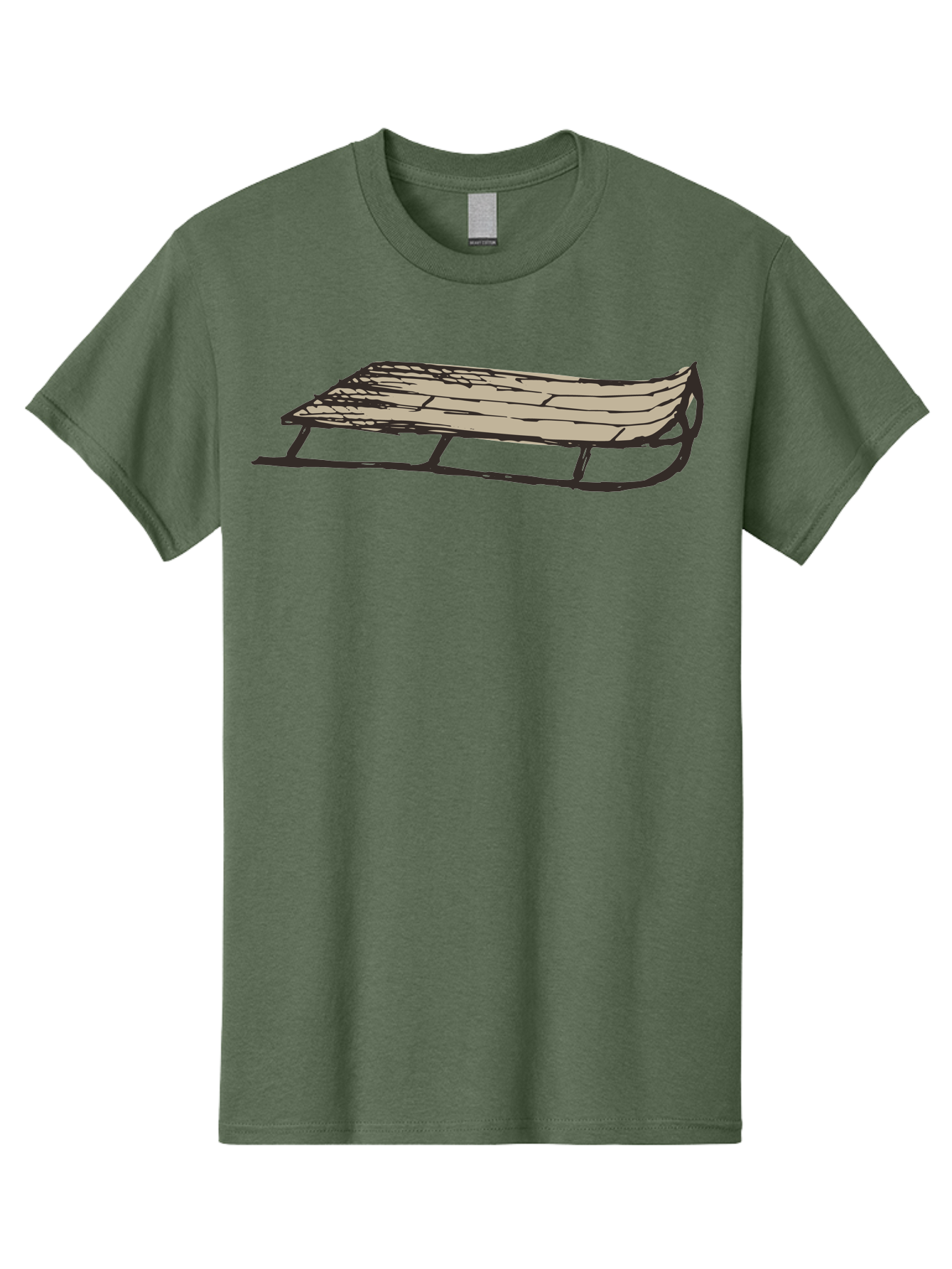 Wooden-Sled Men'S Graphic Tee, 100% Cotton, Comfortable Casual Summer Wear, Machine Washable, Vintage Sled, Wooden Slats, Metal Runners, Winter Fun, Outdoor Play, Cartoon Style, Simple Design, Nostalgic Feel, Retro Illustration, Aab174 15