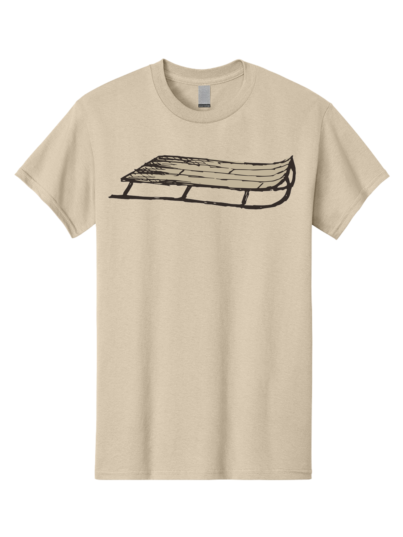 Wooden-Sled Men'S Graphic Tee, 100% Cotton, Comfortable Casual Summer Wear, Machine Washable, Vintage Sled, Wooden Slats, Metal Runners, Winter Fun, Outdoor Play, Cartoon Style, Simple Design, Nostalgic Feel, Retro Illustration, Aab174 27