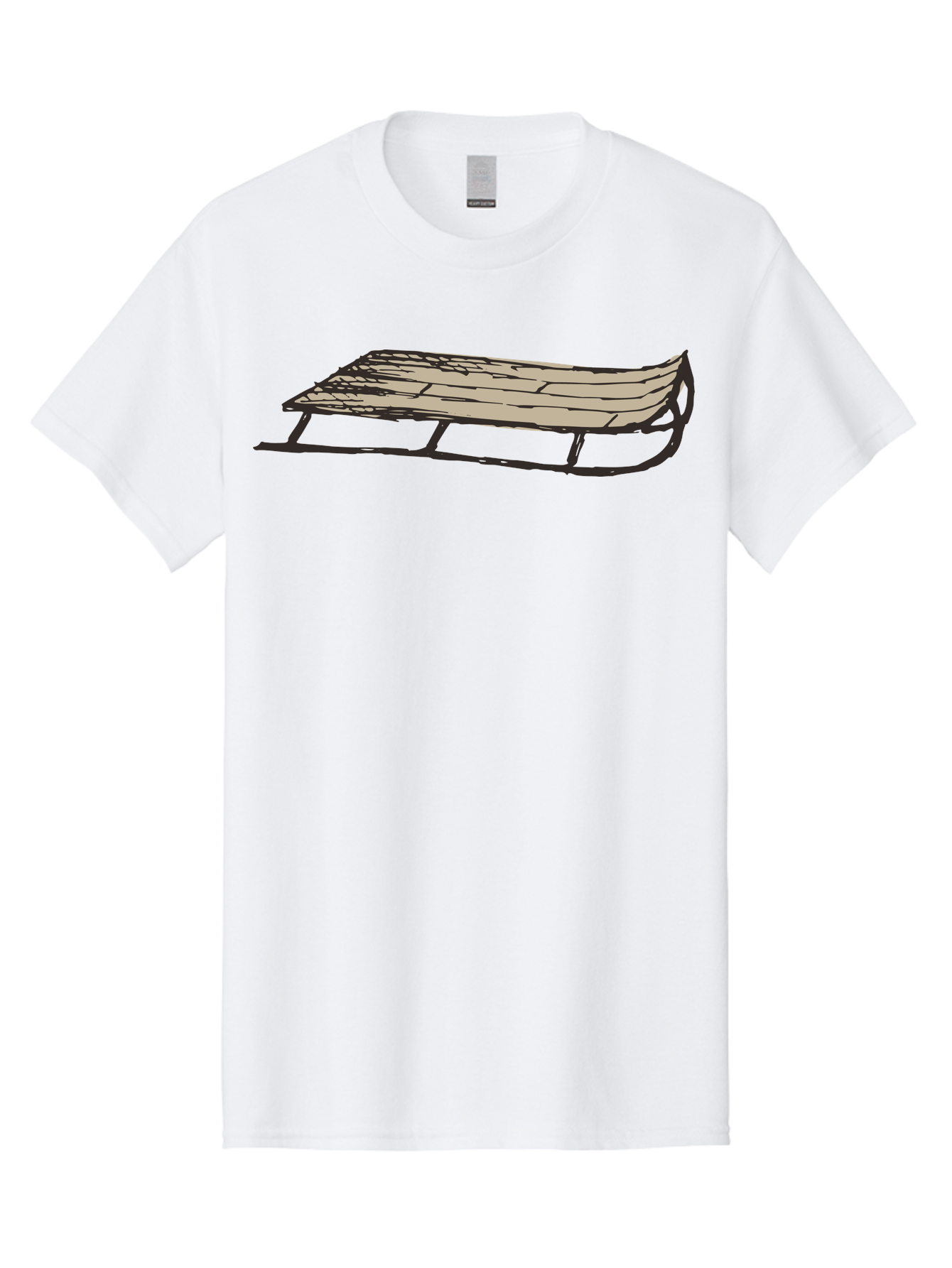 Wooden-Sled Men'S Graphic Tee, 100% Cotton, Comfortable Casual Summer Wear, Machine Washable, Vintage Sled, Wooden Slats, Metal Runners, Winter Fun, Outdoor Play, Cartoon Style, Simple Design, Nostalgic Feel, Retro Illustration, Aab174 29