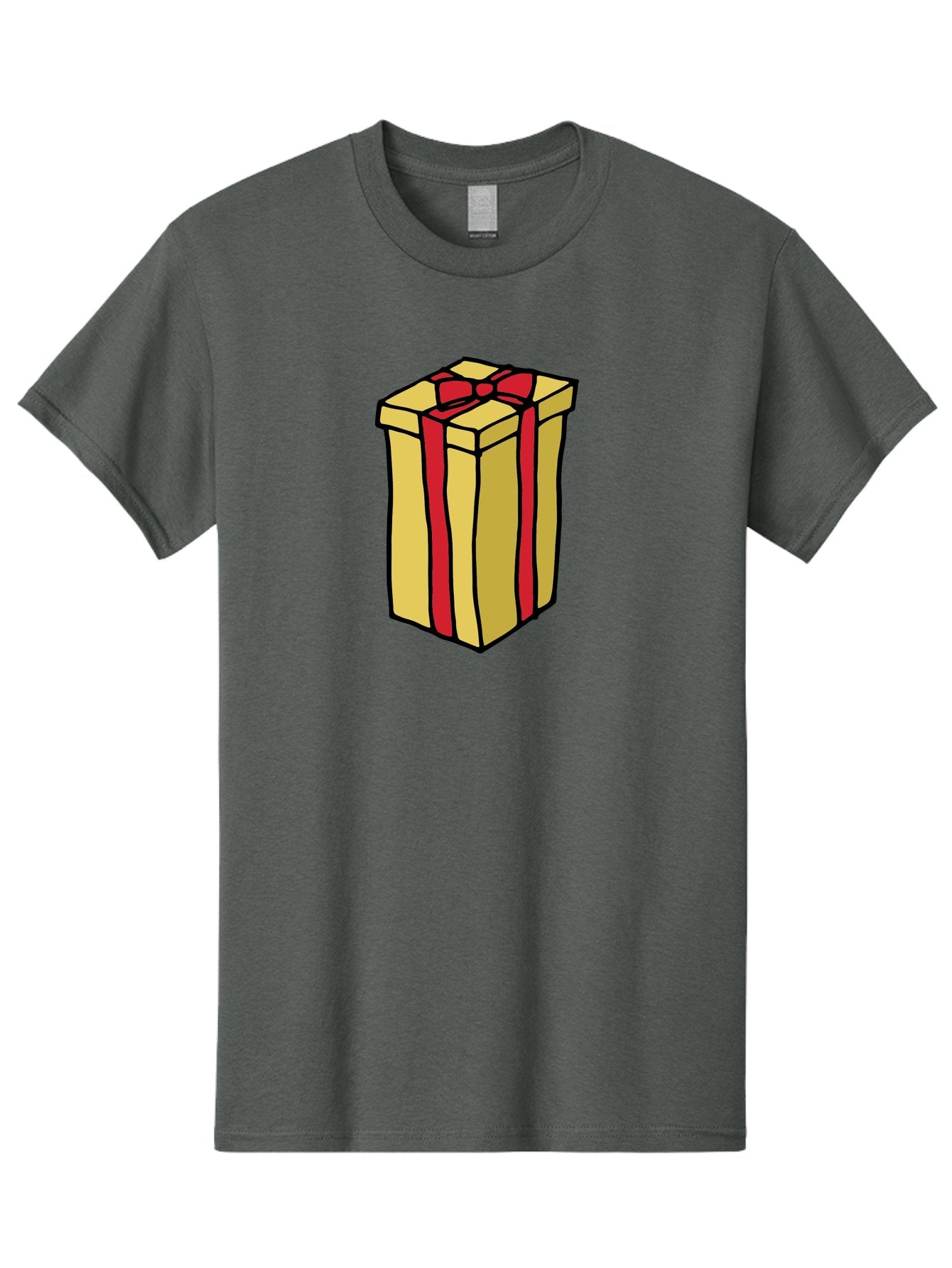 Wrapped-Gift-Box Men'S Graphic Tee, 100% Cotton, Comfortable Casual Summer Wear, Machine Washable, Gift Box, Wrapped Present, Red Ribbon, Gold Wrapping, Present, Gift, Holiday Gift, Birthday Present, Celebration Gift Aab175 12