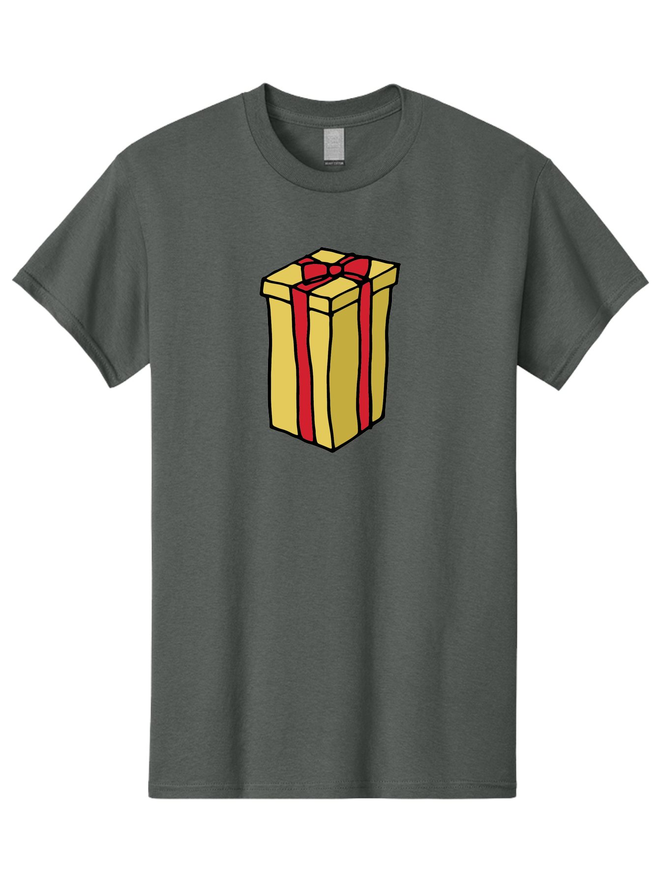 Wrapped-Gift-Box Men'S Graphic Tee, 100% Cotton, Comfortable Casual Summer Wear, Machine Washable, Gift Box, Wrapped Present, Red Ribbon, Gold Wrapping, Present, Gift, Holiday Gift, Birthday Present, Celebration Gift Aab175 5