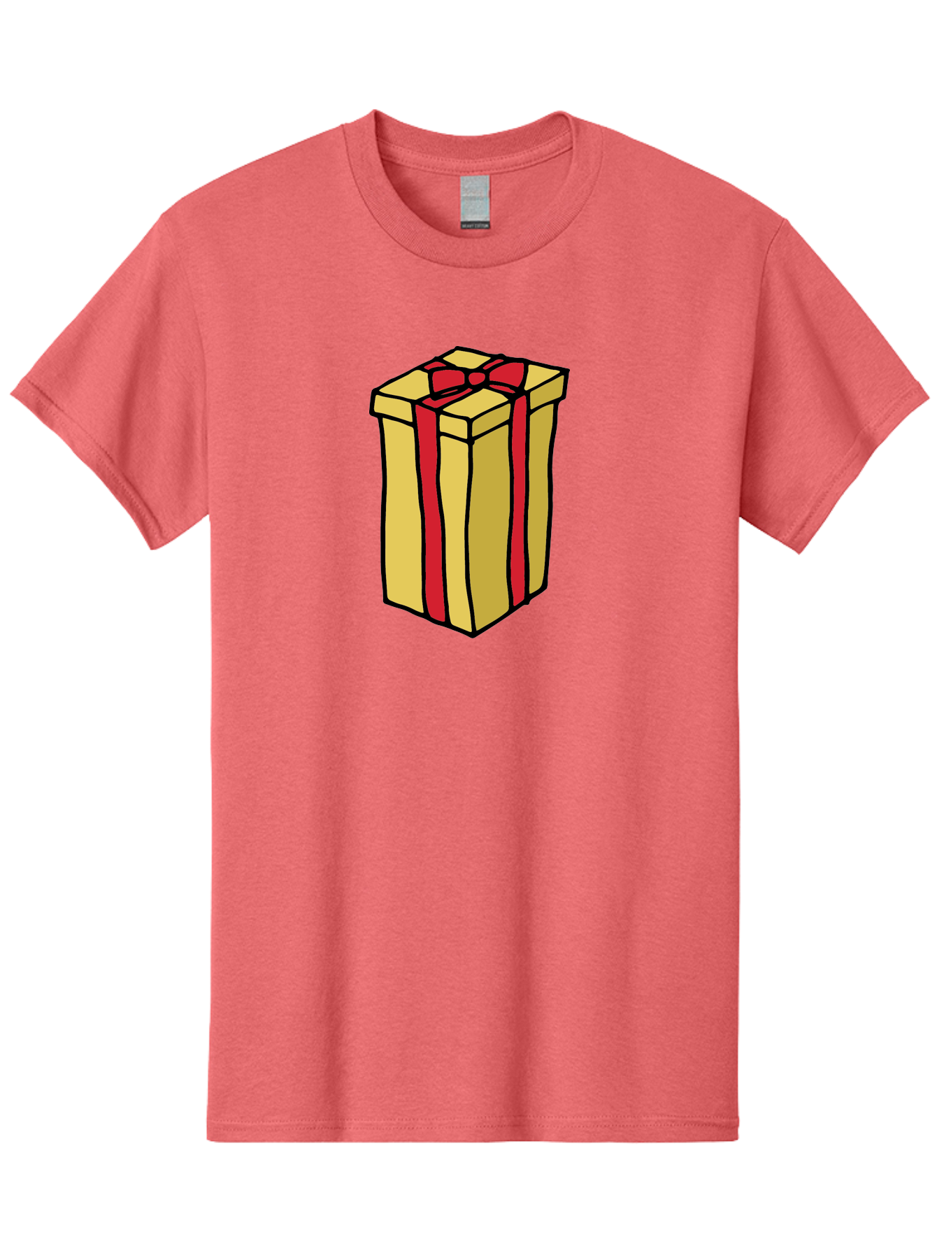 Wrapped-Gift-Box Men'S Graphic Tee, 100% Cotton, Comfortable Casual Summer Wear, Machine Washable, Gift Box, Wrapped Present, Red Ribbon, Gold Wrapping, Present, Gift, Holiday Gift, Birthday Present, Celebration Gift Aab175 17