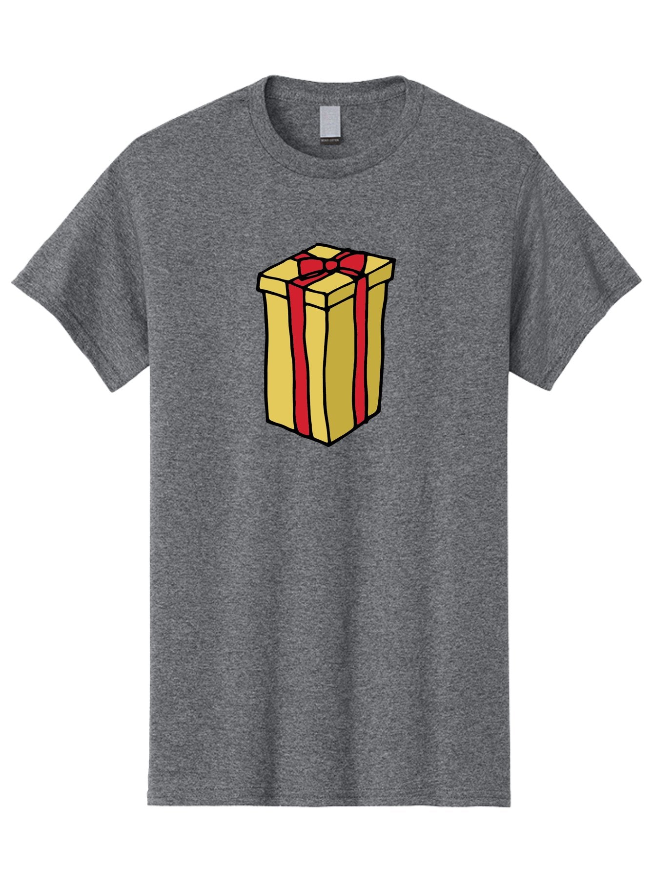 Wrapped-Gift-Box Men'S Graphic Tee, 100% Cotton, Comfortable Casual Summer Wear, Machine Washable, Gift Box, Wrapped Present, Red Ribbon, Gold Wrapping, Present, Gift, Holiday Gift, Birthday Present, Celebration Gift Aab175 13