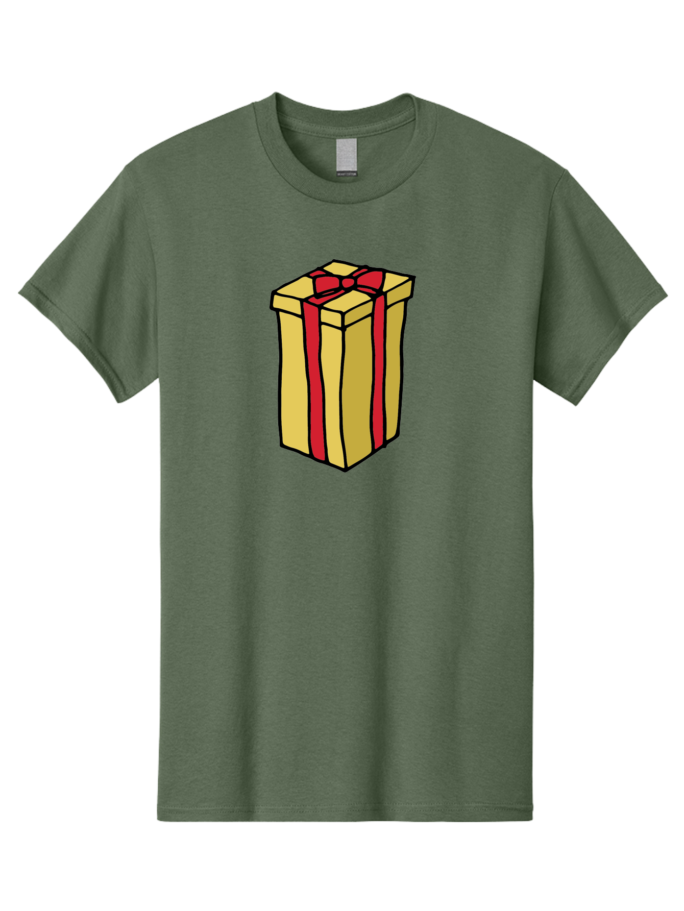 Wrapped-Gift-Box Men'S Graphic Tee, 100% Cotton, Comfortable Casual Summer Wear, Machine Washable, Gift Box, Wrapped Present, Red Ribbon, Gold Wrapping, Present, Gift, Holiday Gift, Birthday Present, Celebration Gift Aab175 23