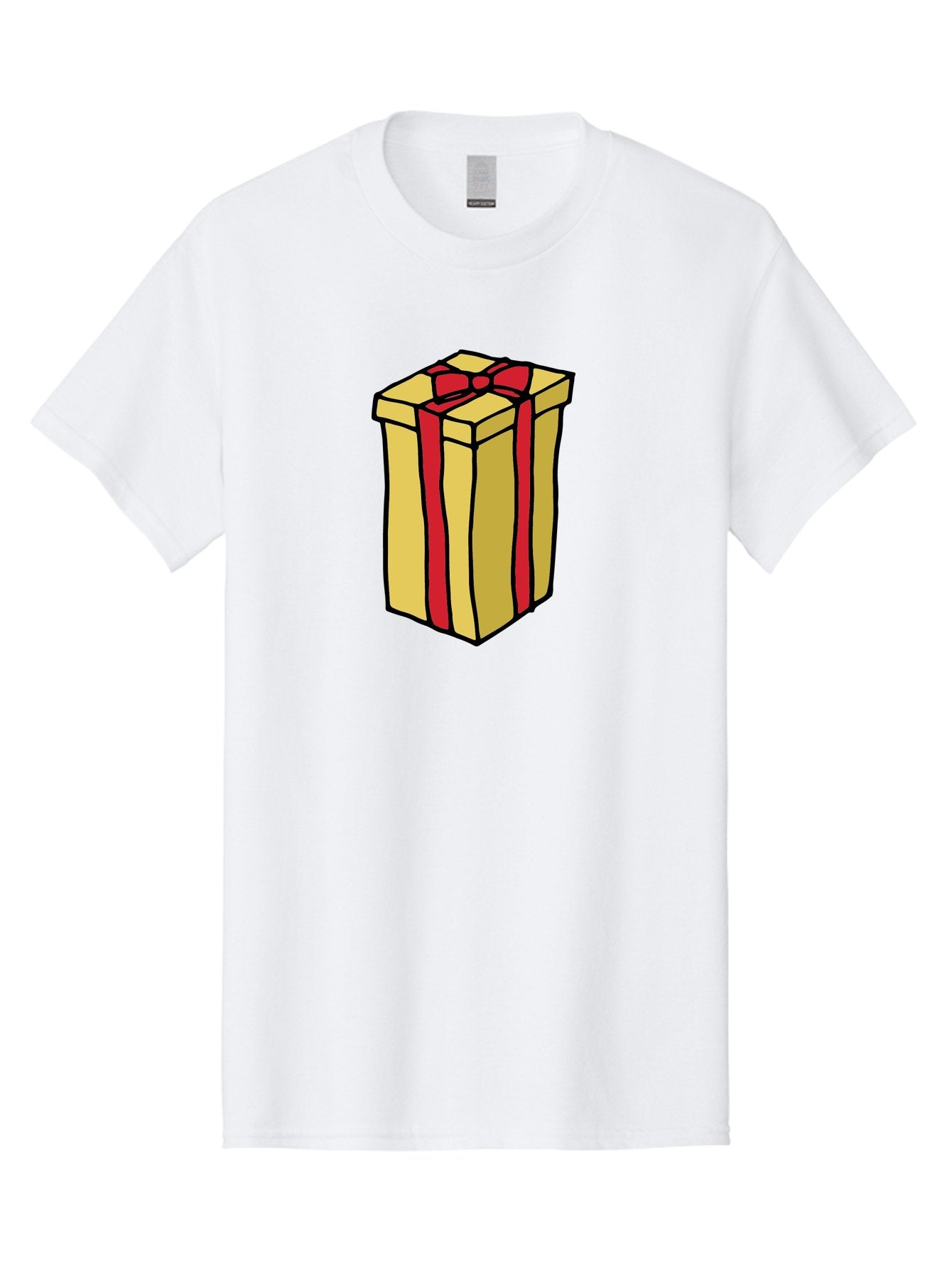 Wrapped-Gift-Box Men'S Graphic Tee, 100% Cotton, Comfortable Casual Summer Wear, Machine Washable, Gift Box, Wrapped Present, Red Ribbon, Gold Wrapping, Present, Gift, Holiday Gift, Birthday Present, Celebration Gift Aab175 8