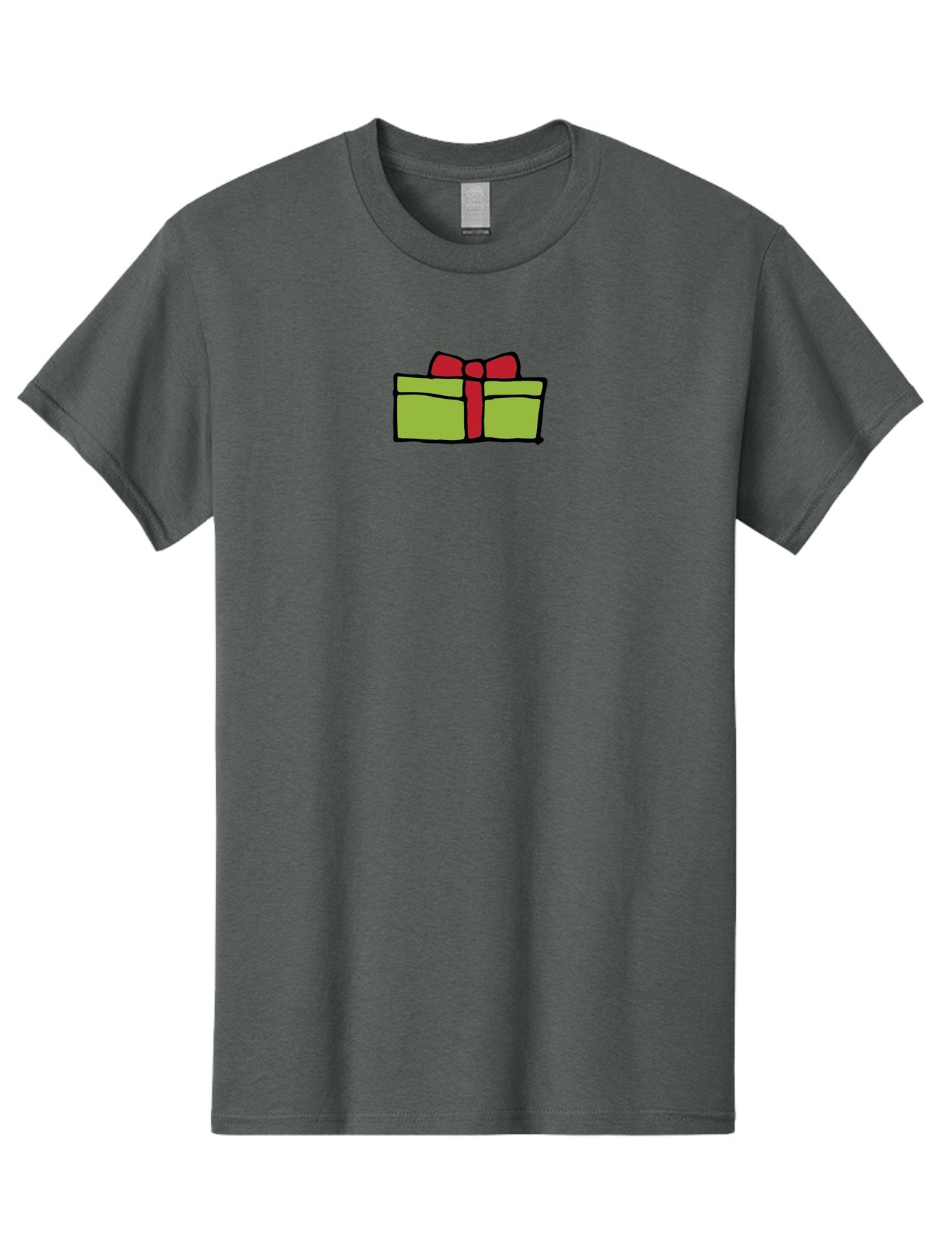 Wrapped-Gift Men'S Graphic Tee, 100% Cotton, Comfortable Casual Summer Wear, Machine Washable, Wrapped Gift, Red Bow, Festive Present, Holiday Season, Gift Giving, Celebration, Cartoon Illustration, Simple Design, Minimalist Art Aab176 13