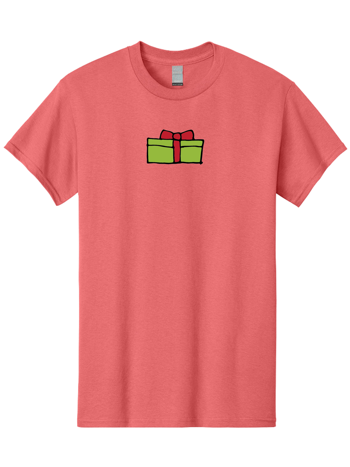 Wrapped-Gift Men'S Graphic Tee, 100% Cotton, Comfortable Casual Summer Wear, Machine Washable, Wrapped Gift, Red Bow, Festive Present, Holiday Season, Gift Giving, Celebration, Cartoon Illustration, Simple Design, Minimalist Art Aab176 23