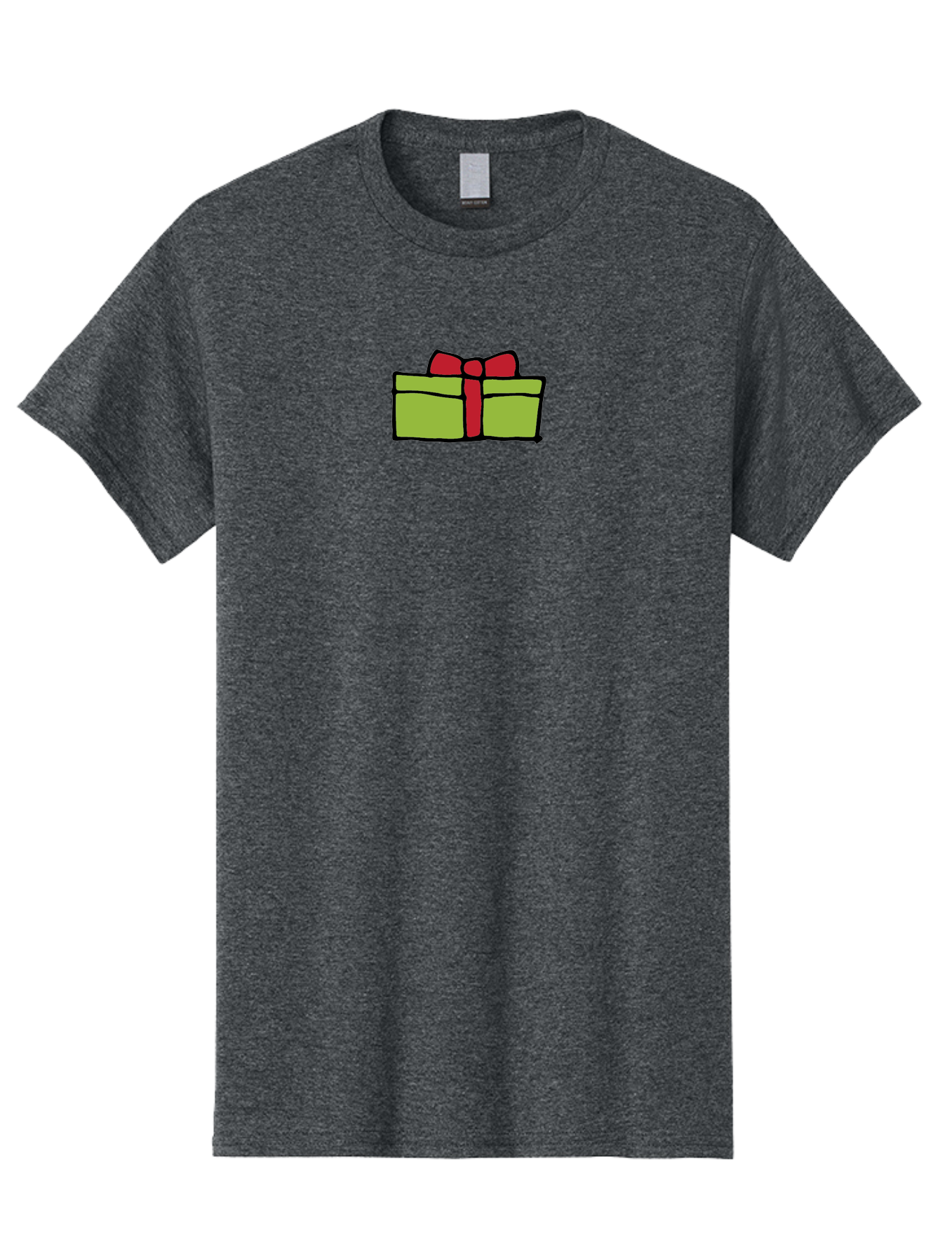 Wrapped-Gift Men'S Graphic Tee, 100% Cotton, Comfortable Casual Summer Wear, Machine Washable, Wrapped Gift, Red Bow, Festive Present, Holiday Season, Gift Giving, Celebration, Cartoon Illustration, Simple Design, Minimalist Art Aab176 7