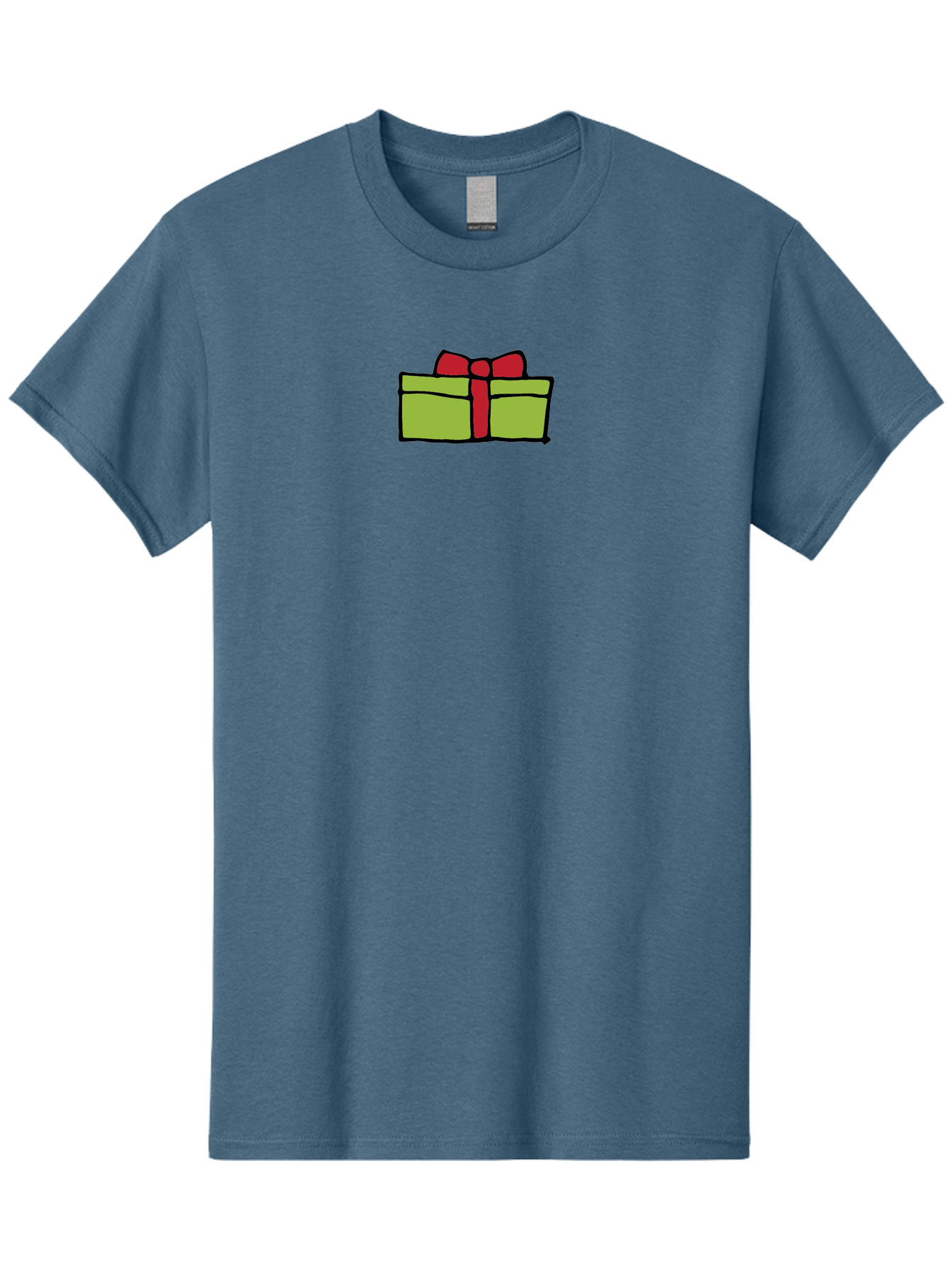 Wrapped-Gift Men'S Graphic Tee, 100% Cotton, Comfortable Casual Summer Wear, Machine Washable, Wrapped Gift, Red Bow, Festive Present, Holiday Season, Gift Giving, Celebration, Cartoon Illustration, Simple Design, Minimalist Art Aab176 9