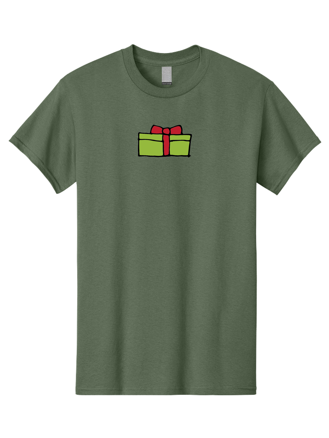 Wrapped-Gift Men'S Graphic Tee, 100% Cotton, Comfortable Casual Summer Wear, Machine Washable, Wrapped Gift, Red Bow, Festive Present, Holiday Season, Gift Giving, Celebration, Cartoon Illustration, Simple Design, Minimalist Art Aab176 15