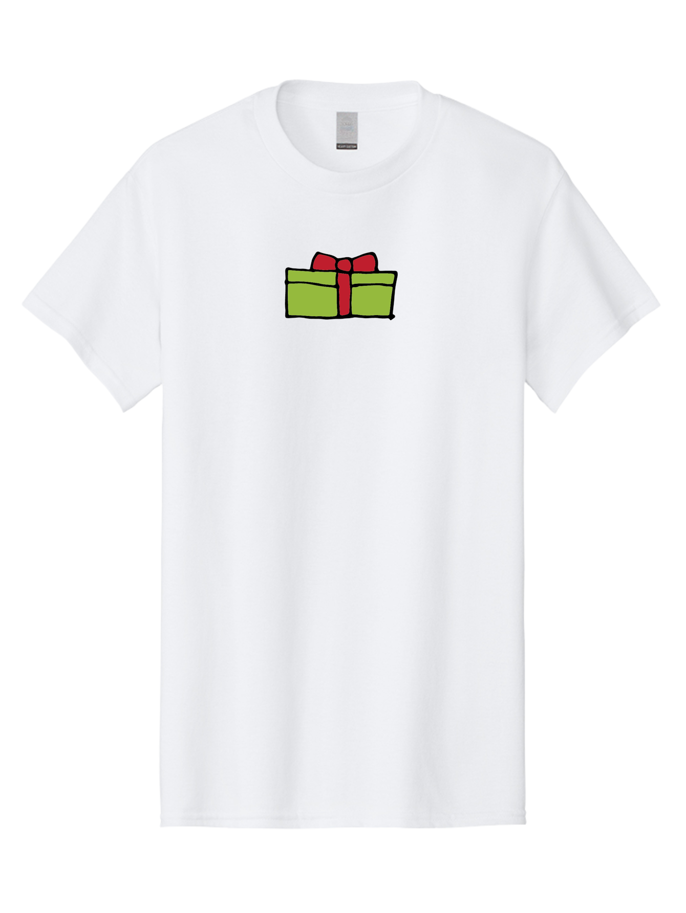 Wrapped-Gift Men'S Graphic Tee, 100% Cotton, Comfortable Casual Summer Wear, Machine Washable, Wrapped Gift, Red Bow, Festive Present, Holiday Season, Gift Giving, Celebration, Cartoon Illustration, Simple Design, Minimalist Art Aab176 21