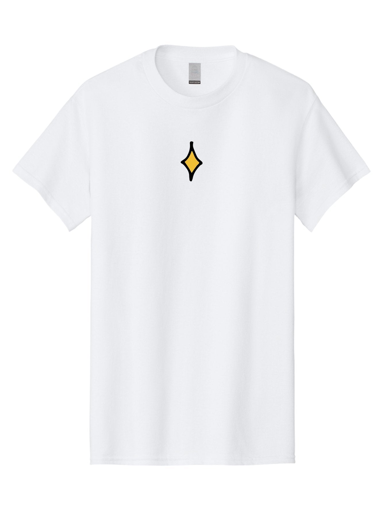 Yellow-Diamond-Shape Men'S Graphic Tee, 100% Cotton, Comfortable Casual Summer Wear, Machine Washable, Yellow Diamond, Black Outline, Simple Shape, Geometric Design, Minimalist Art, Abstract Symbol, Modern Graphic, Sleek Pattern Aab178 6