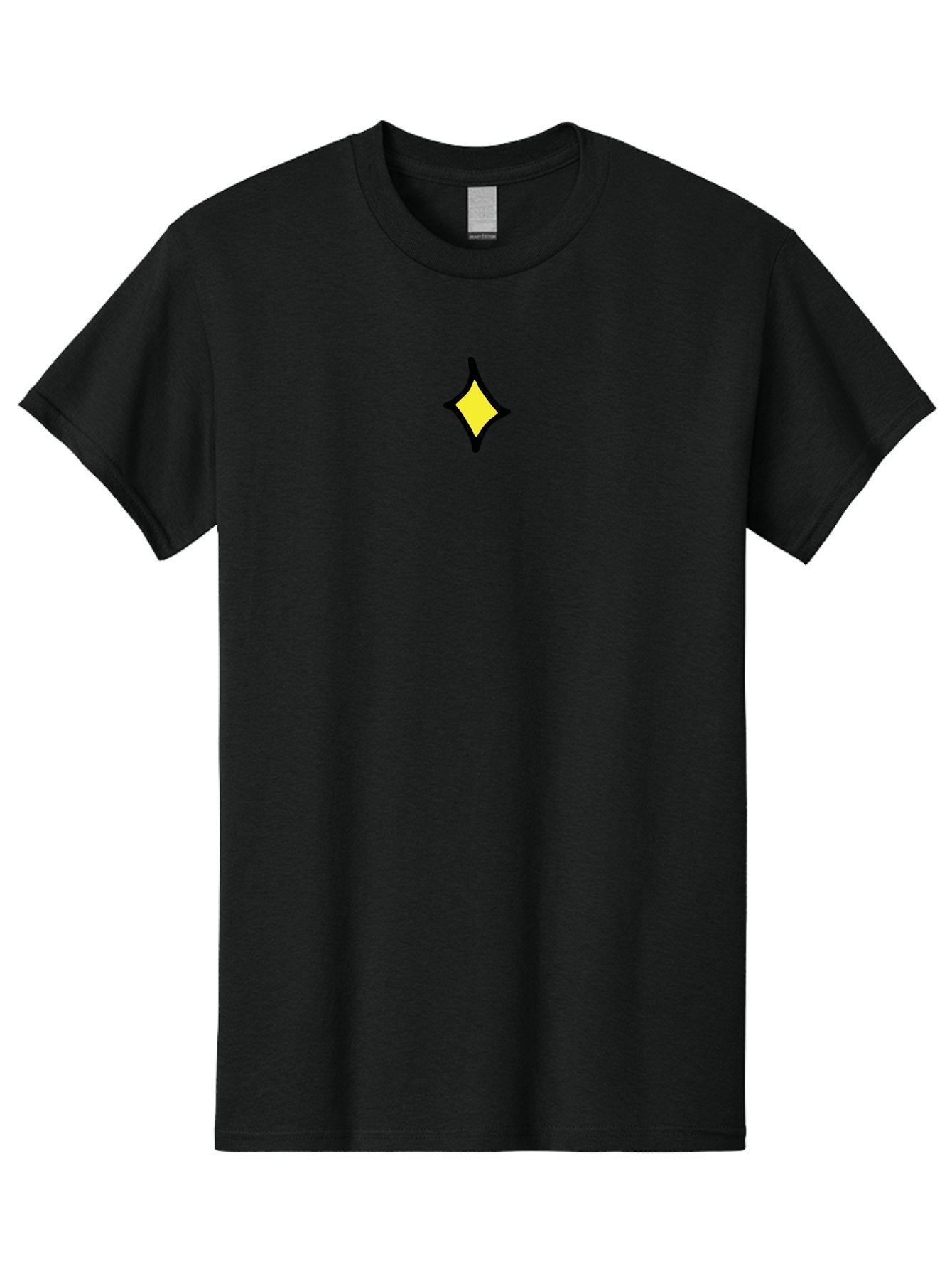 Yellow-Diamond Men'S Graphic Tee, 100% Cotton, Comfortable Casual Summer Wear, Machine Washable, Yellow Diamond Shape, Black Outline, Abstract Design, Modern Art, Geometric Figure, Simple Icon, Minimalist Logo, Bold Graphic, Vibrant Color Aab179 11