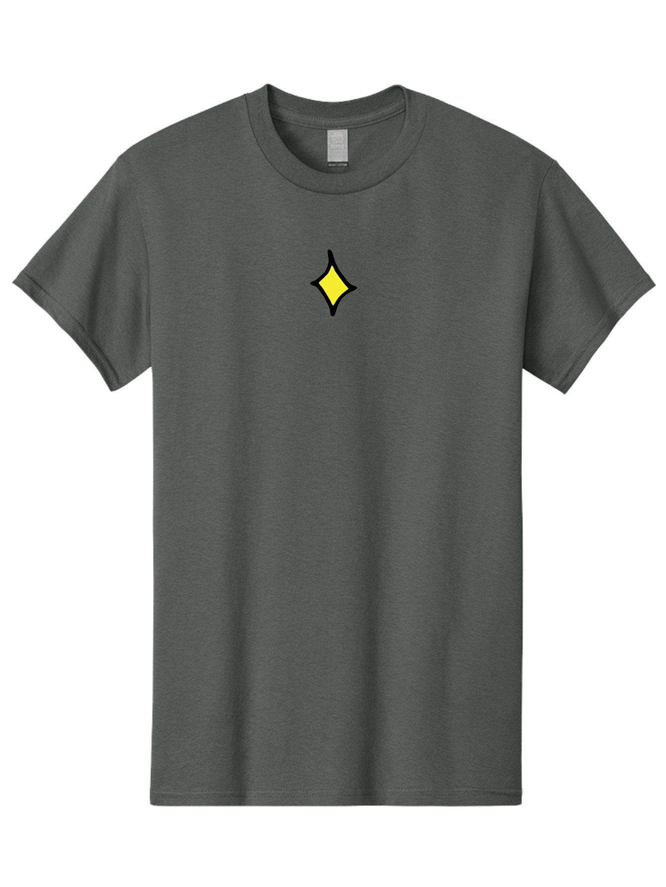 Yellow-Diamond Men'S Graphic Tee, 100% Cotton, Comfortable Casual Summer Wear, Machine Washable, Yellow Diamond Shape, Black Outline, Abstract Design, Modern Art, Geometric Figure, Simple Icon, Minimalist Logo, Bold Graphic, Vibrant Color Aab179 27