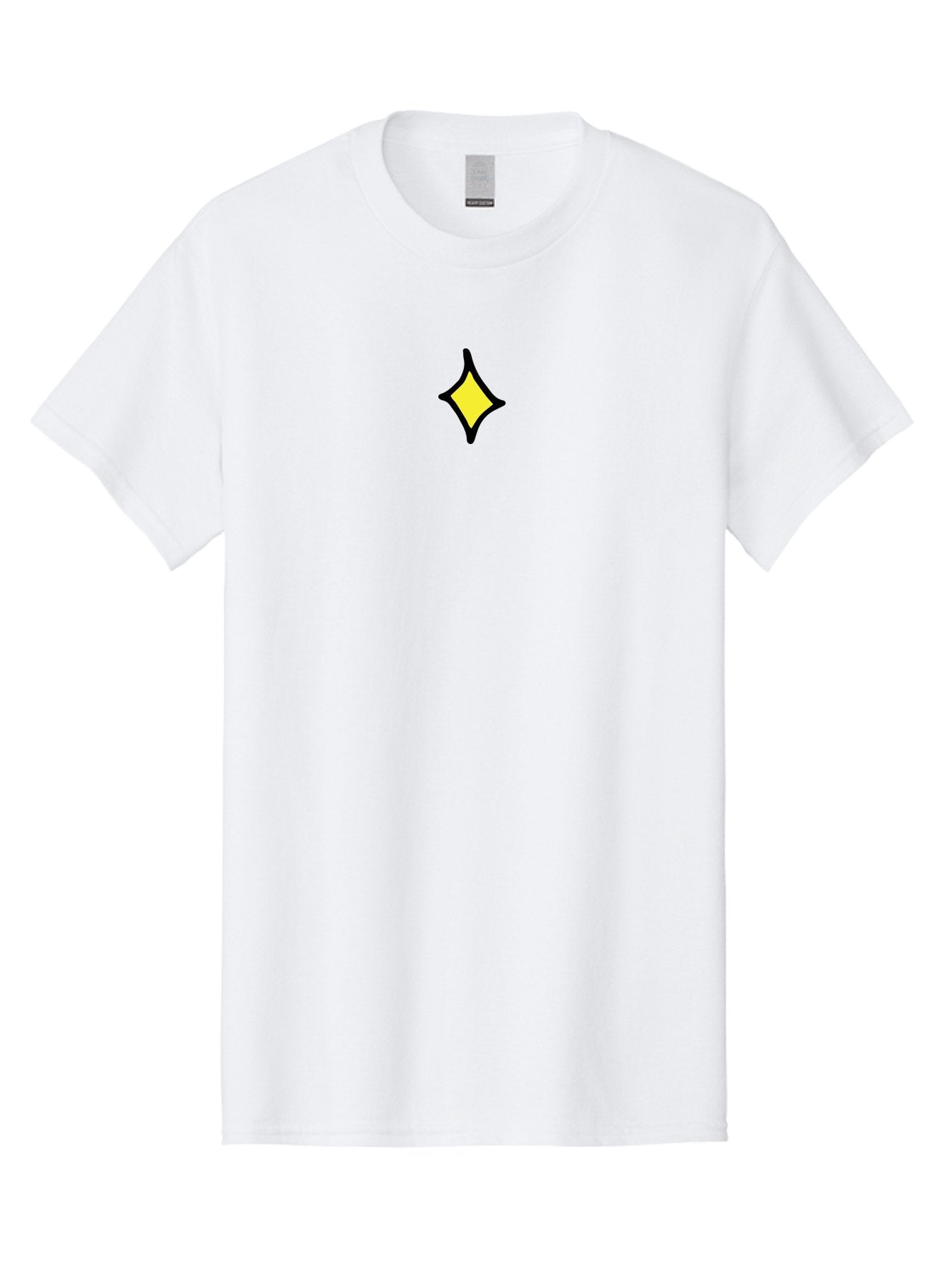 Yellow-Diamond Men'S Graphic Tee, 100% Cotton, Comfortable Casual Summer Wear, Machine Washable, Yellow Diamond Shape, Black Outline, Abstract Design, Modern Art, Geometric Figure, Simple Icon, Minimalist Logo, Bold Graphic, Vibrant Color Aab179 9