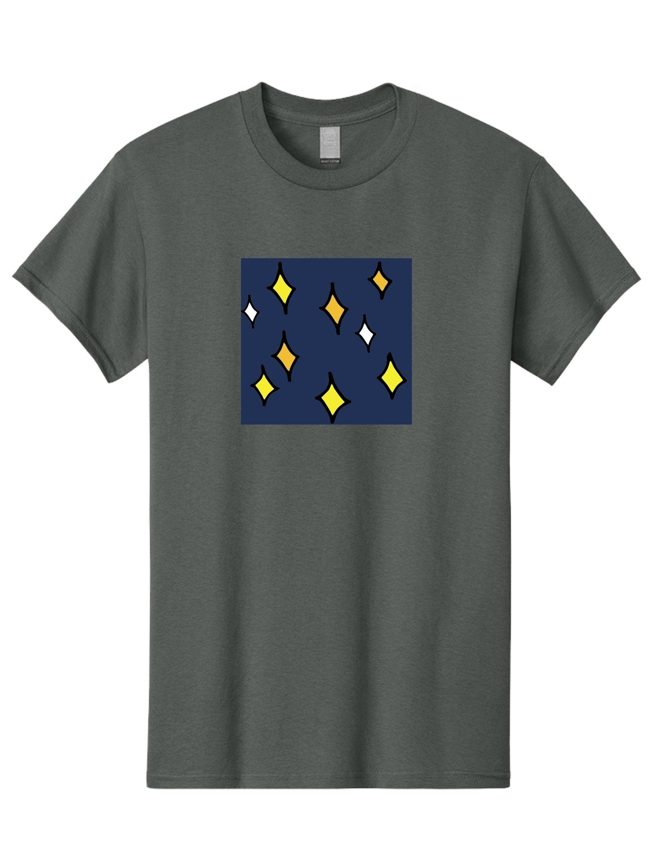 Yellow-Diamonds Men'S Graphic Tee, 100% Cotton, Comfortable Casual Summer Wear, Machine Washable, Diamond Shapes, Yellow And White Diamonds, Dark Blue Background, Abstract Design, Modern Art, Minimalist Style, Geometric Pattern, Aab180 8
