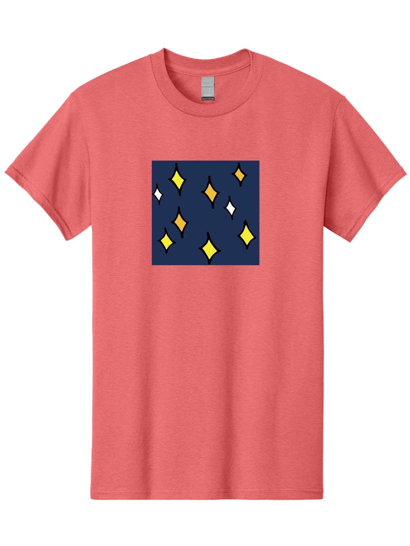 Yellow-Diamonds Men'S Graphic Tee, 100% Cotton, Comfortable Casual Summer Wear, Machine Washable, Diamond Shapes, Yellow And White Diamonds, Dark Blue Background, Abstract Design, Modern Art, Minimalist Style, Geometric Pattern, Aab180 12