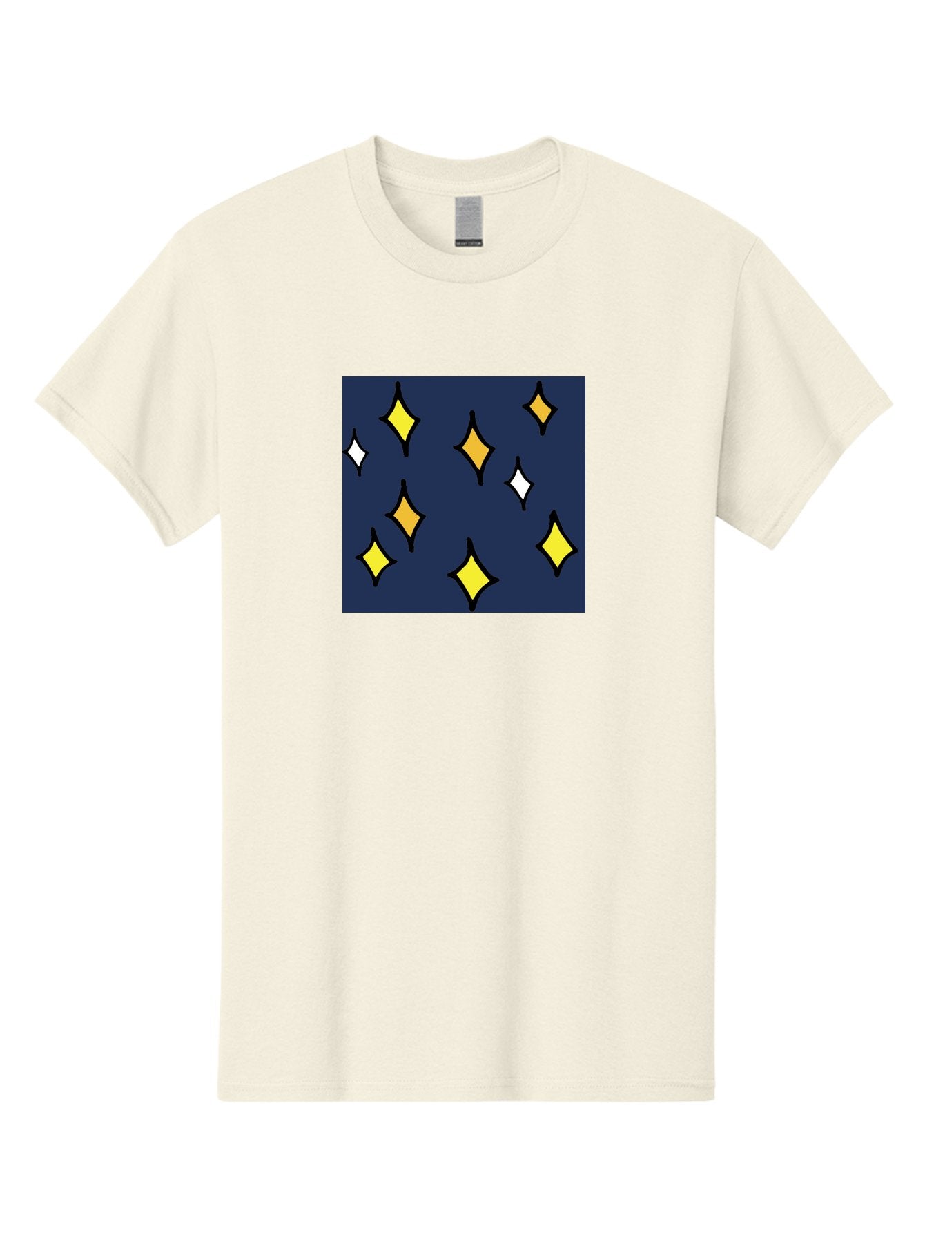 Yellow-Diamonds Men'S Graphic Tee, 100% Cotton, Comfortable Casual Summer Wear, Machine Washable, Diamond Shapes, Yellow And White Diamonds, Dark Blue Background, Abstract Design, Modern Art, Minimalist Style, Geometric Pattern, Aab180 14