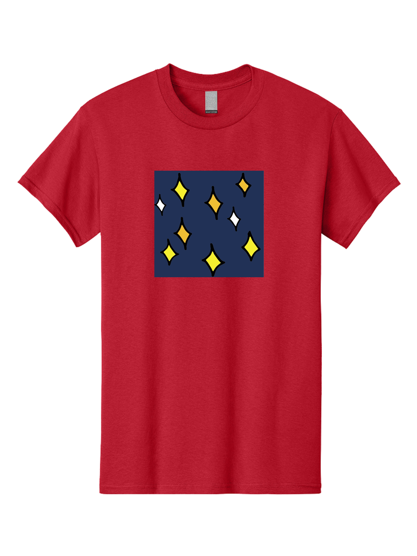 Yellow-Diamonds Men'S Graphic Tee, 100% Cotton, Comfortable Casual Summer Wear, Machine Washable, Diamond Shapes, Yellow And White Diamonds, Dark Blue Background, Abstract Design, Modern Art, Minimalist Style, Geometric Pattern, Aab180 17