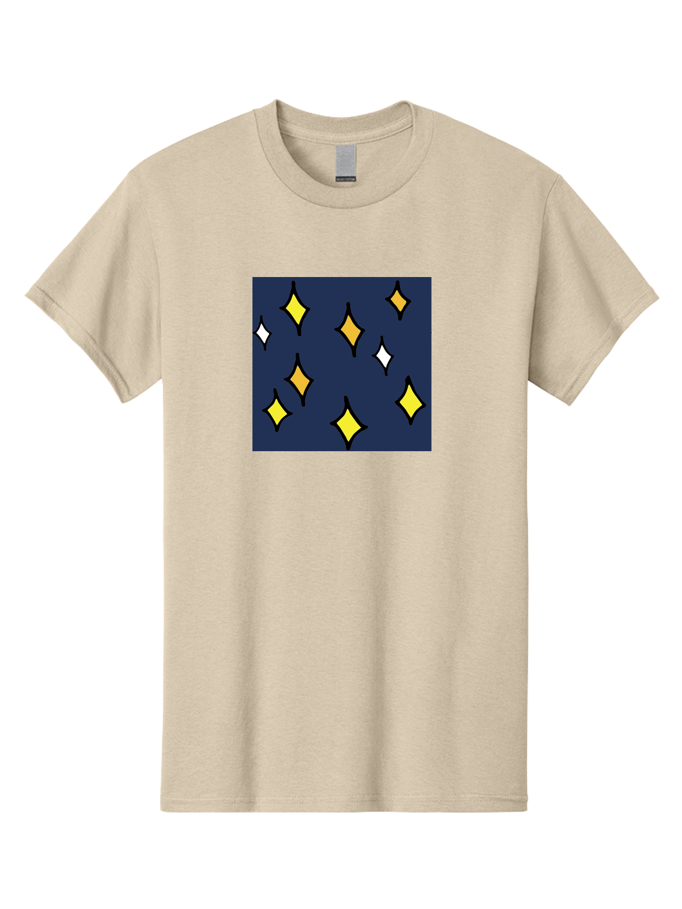 Yellow-Diamonds Men'S Graphic Tee, 100% Cotton, Comfortable Casual Summer Wear, Machine Washable, Diamond Shapes, Yellow And White Diamonds, Dark Blue Background, Abstract Design, Modern Art, Minimalist Style, Geometric Pattern, Aab180 15