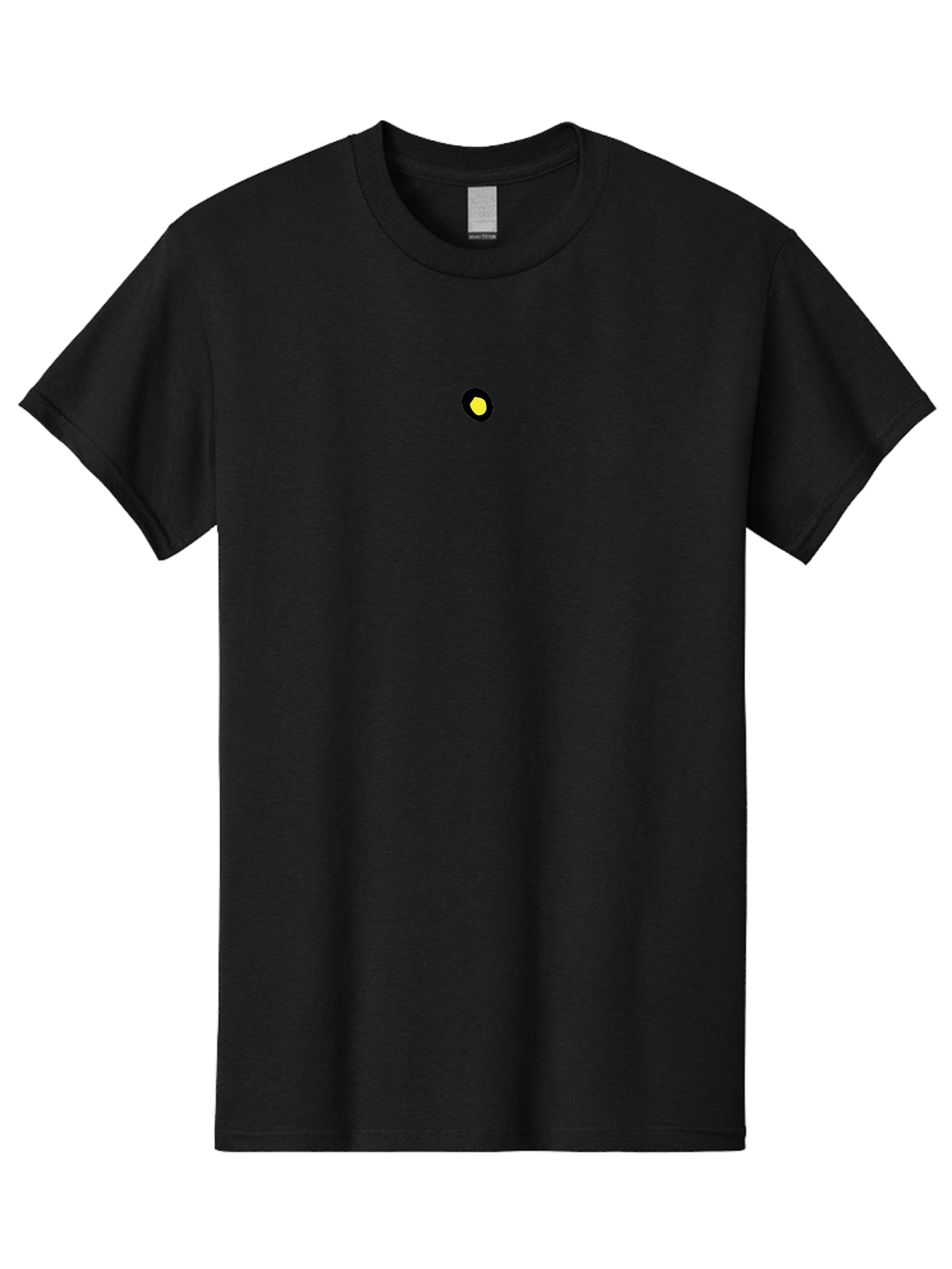 Yellow-Dot Men'S Graphic Tee, 100% Cotton, Comfortable Casual Summer Wear, Machine Washable, Simple Graphics, Black Circle, Yellow Dot, Modern Design, Minimalist Art, Abstract Shapes, Geometric Patterns, Yellow And Black Colors Aab181 25