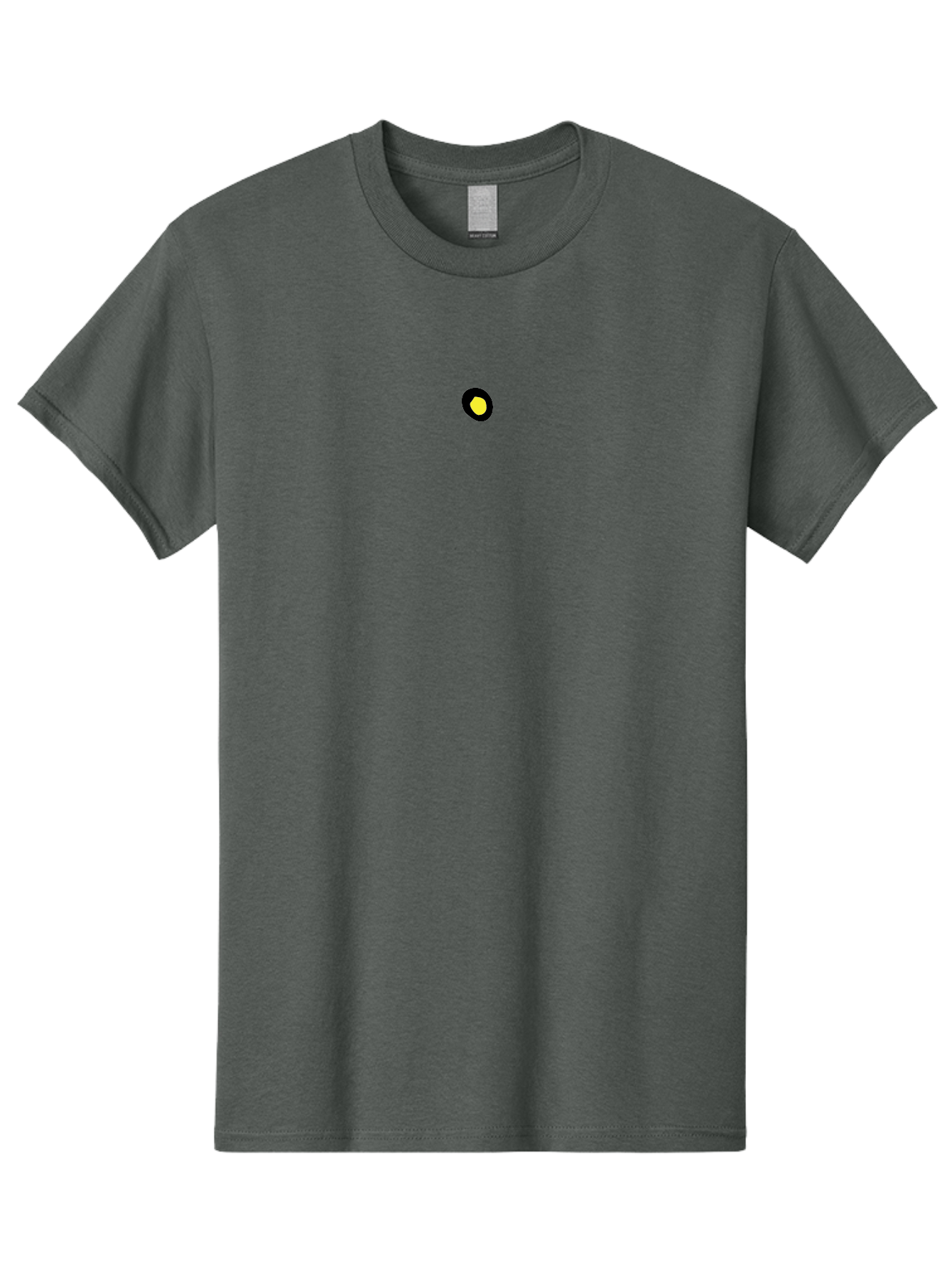 Yellow-Dot Men'S Graphic Tee, 100% Cotton, Comfortable Casual Summer Wear, Machine Washable, Simple Graphics, Black Circle, Yellow Dot, Modern Design, Minimalist Art, Abstract Shapes, Geometric Patterns, Yellow And Black Colors Aab181 15