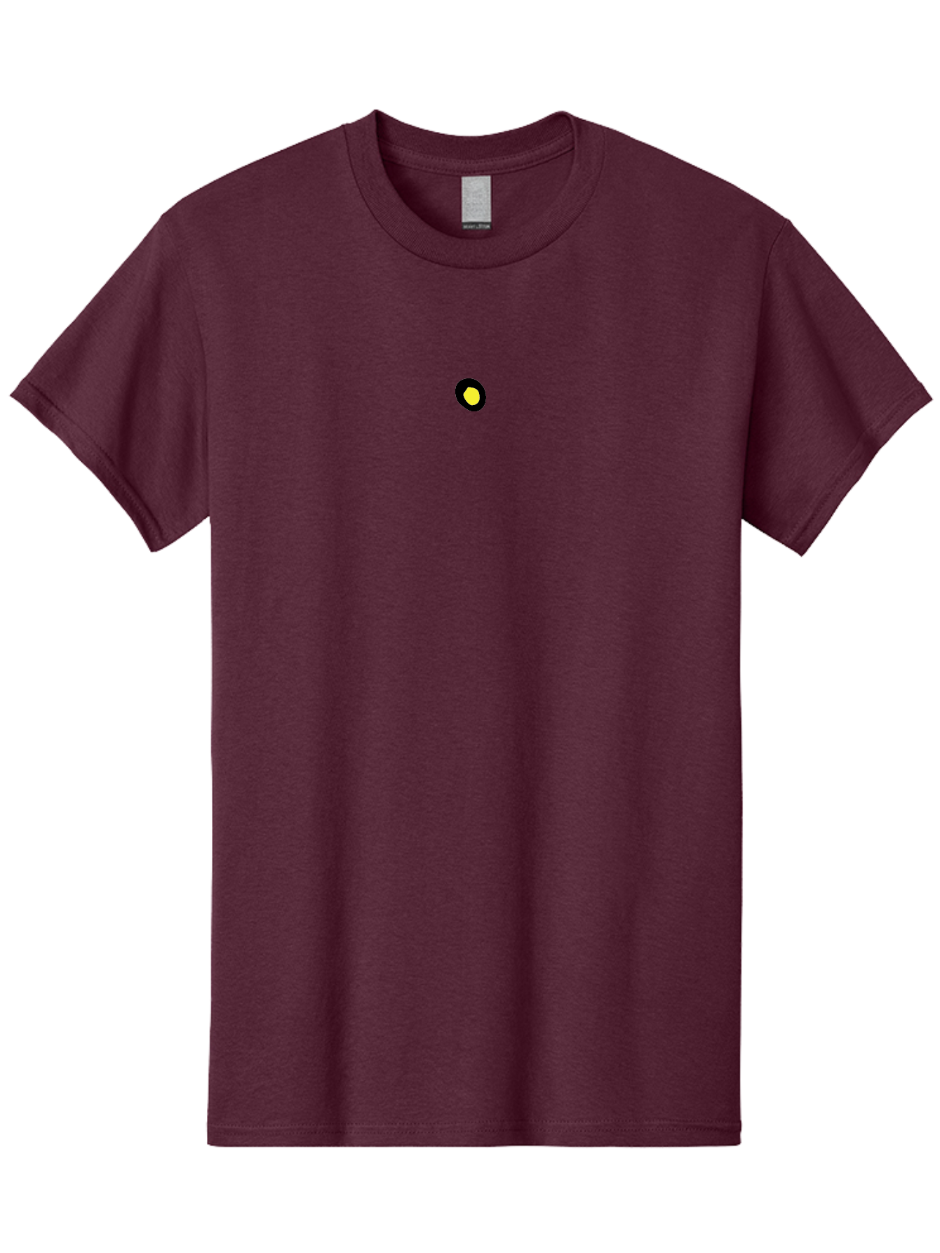 Yellow-Dot Men'S Graphic Tee, 100% Cotton, Comfortable Casual Summer Wear, Machine Washable, Simple Graphics, Black Circle, Yellow Dot, Modern Design, Minimalist Art, Abstract Shapes, Geometric Patterns, Yellow And Black Colors Aab181 9