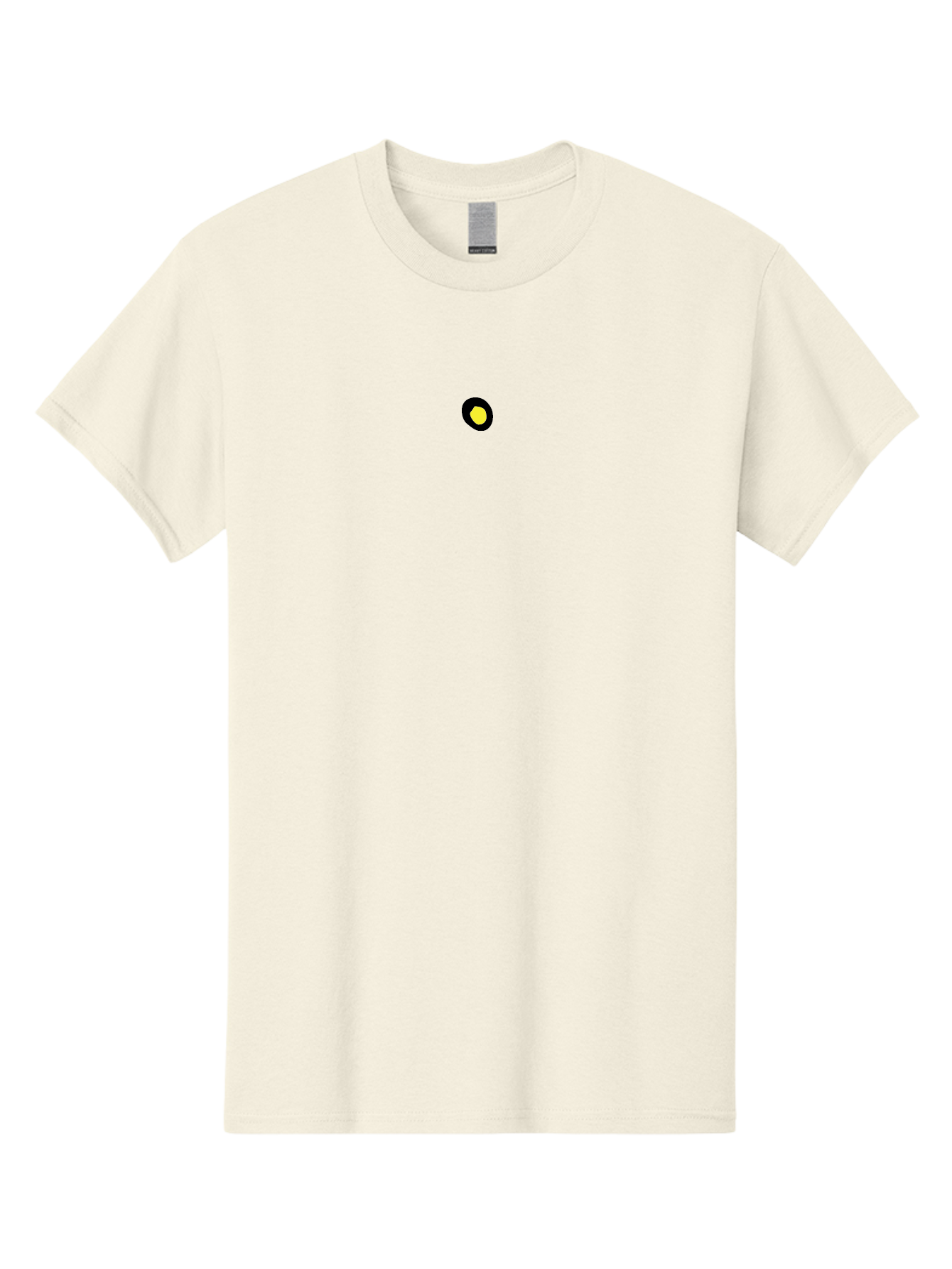 Yellow-Dot Men'S Graphic Tee, 100% Cotton, Comfortable Casual Summer Wear, Machine Washable, Simple Graphics, Black Circle, Yellow Dot, Modern Design, Minimalist Art, Abstract Shapes, Geometric Patterns, Yellow And Black Colors Aab181