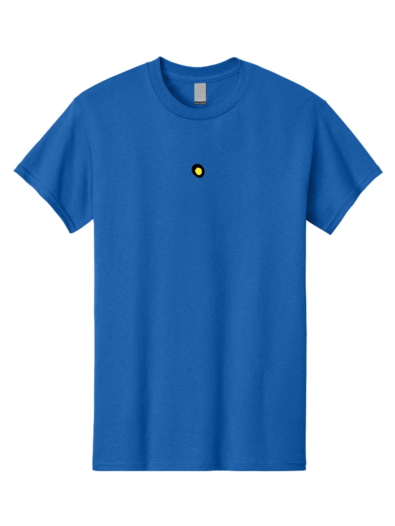 Yellow-Dot Men'S Graphic Tee, 100% Cotton, Comfortable Casual Summer Wear, Machine Washable, Simple Graphics, Black Circle, Yellow Dot, Modern Design, Minimalist Art, Abstract Shapes, Geometric Patterns, Yellow And Black Colors Aab181 17