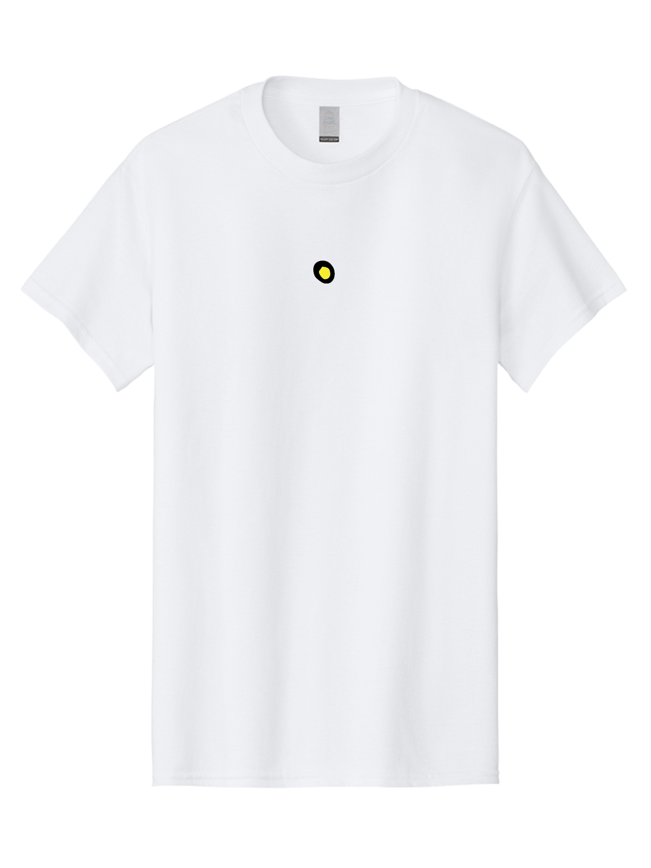 Yellow-Dot Men'S Graphic Tee, 100% Cotton, Comfortable Casual Summer Wear, Machine Washable, Simple Graphics, Black Circle, Yellow Dot, Modern Design, Minimalist Art, Abstract Shapes, Geometric Patterns, Yellow And Black Colors Aab181 13