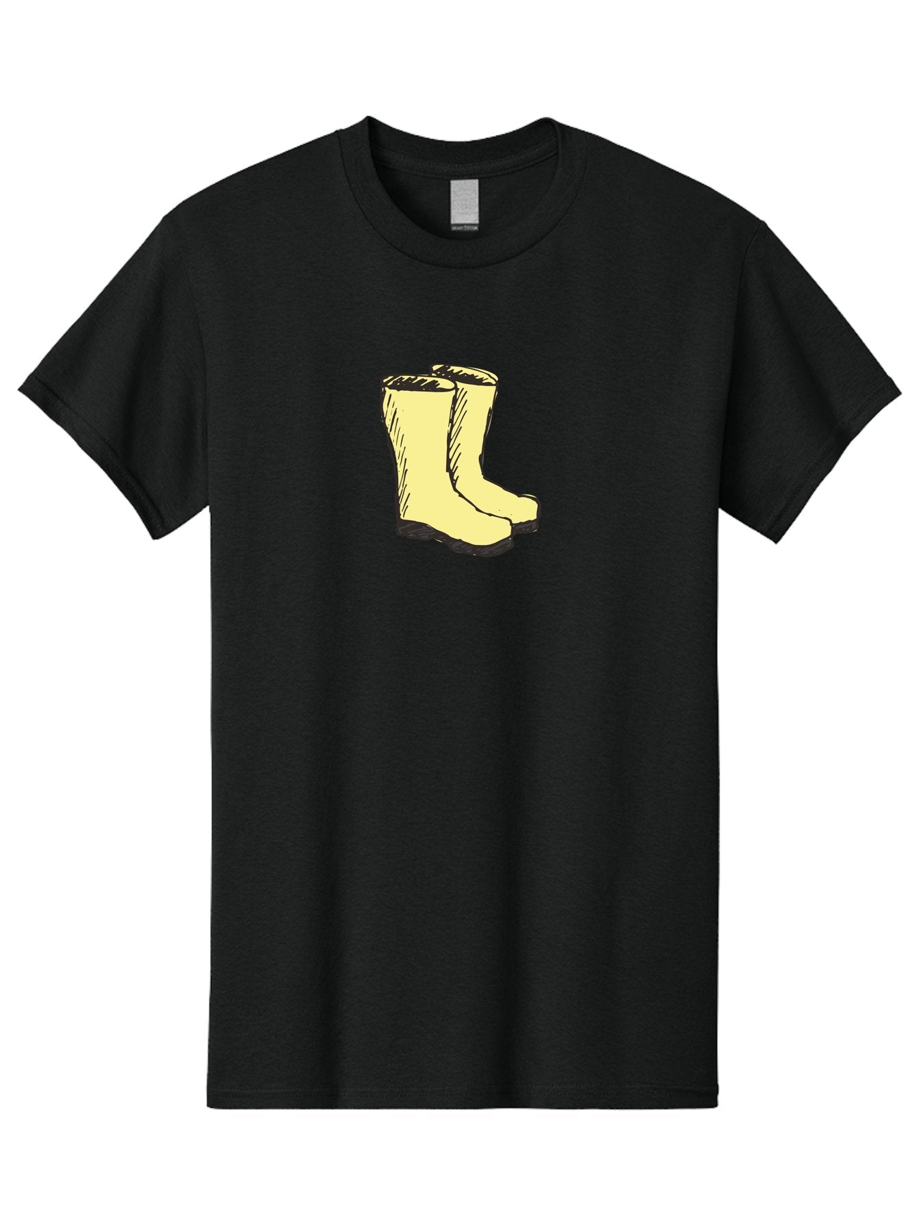 Yellow-Rain-Boots Men'S Graphic Tee, 100% Cotton, Comfortable Casual Summer Wear, Machine Washable, Yellow Rain Boots, Waterproof Footwear, Outdoor Gear, Rubber Boots, Hiking Boots, Fashion Boots, Rugged Style, Casual Wear, Outdoor Activities Aab183 4