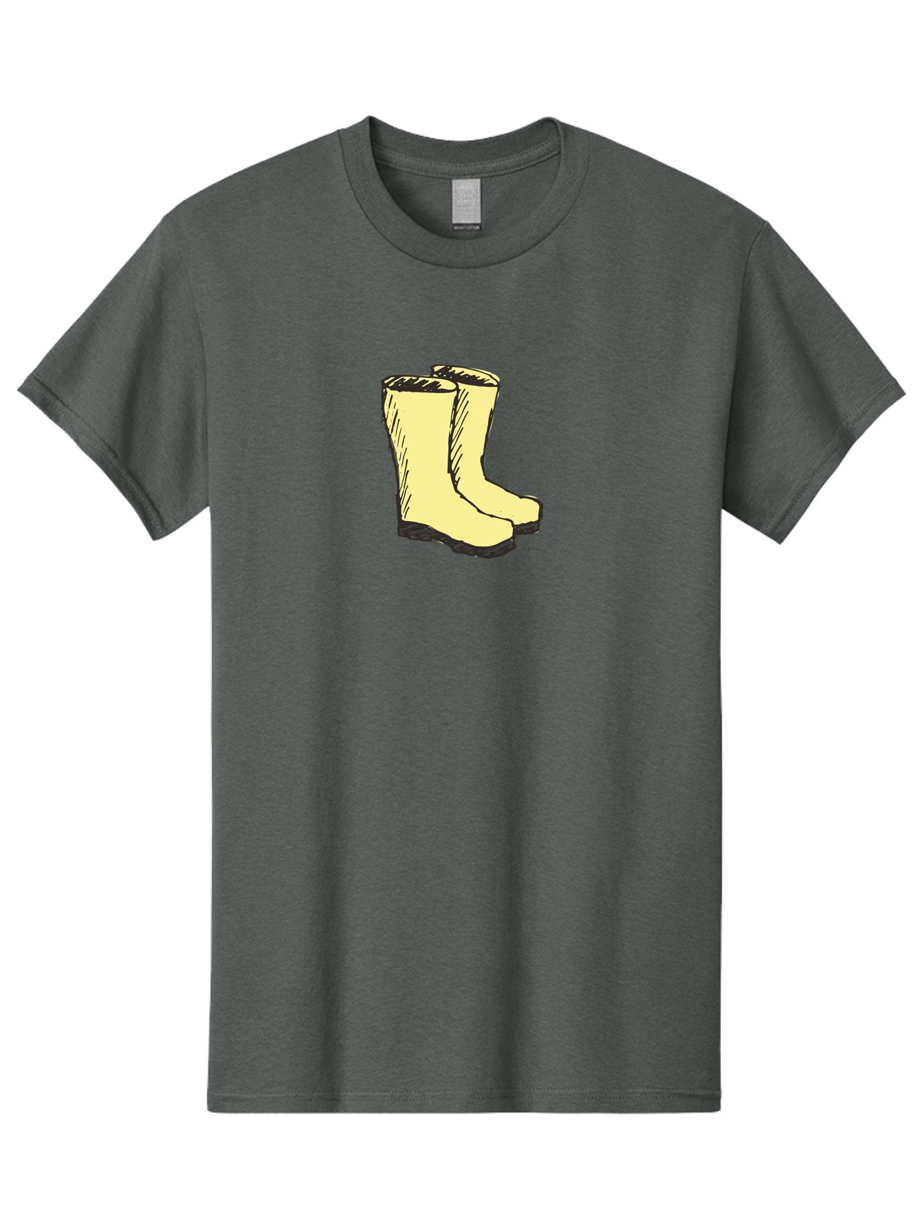 Yellow-Rain-Boots Men'S Graphic Tee, 100% Cotton, Comfortable Casual Summer Wear, Machine Washable, Yellow Rain Boots, Waterproof Footwear, Outdoor Gear, Rubber Boots, Hiking Boots, Fashion Boots, Rugged Style, Casual Wear, Outdoor Activities Aab183 10