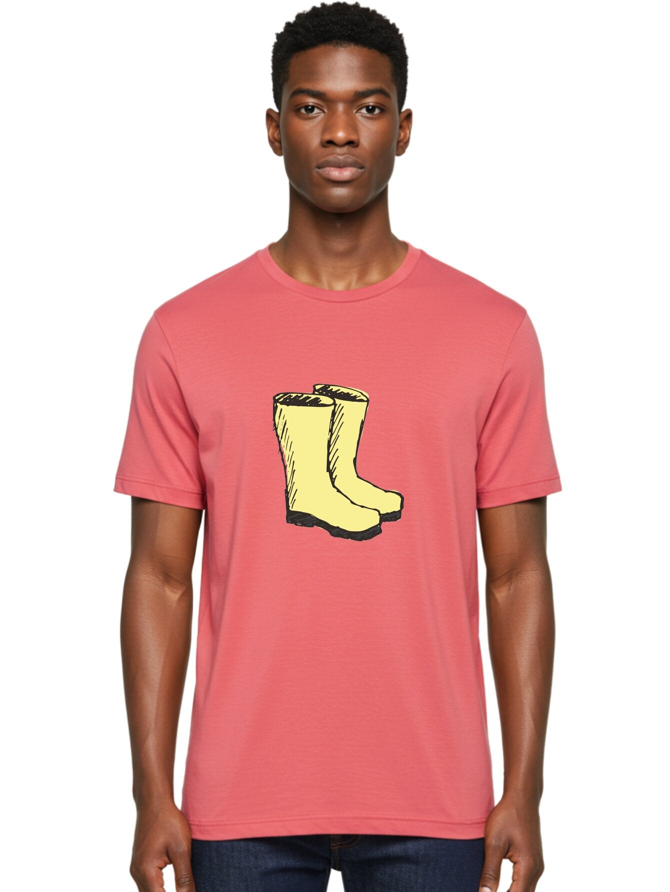 Yellow-Rain-Boots Men'S Graphic Tee, 100% Cotton, Comfortable Casual Summer Wear, Machine Washable, Yellow Rain Boots, Waterproof Footwear, Outdoor Gear, Rubber Boots, Hiking Boots, Fashion Boots, Rugged Style, Casual Wear, Outdoor Activities Aab183 26