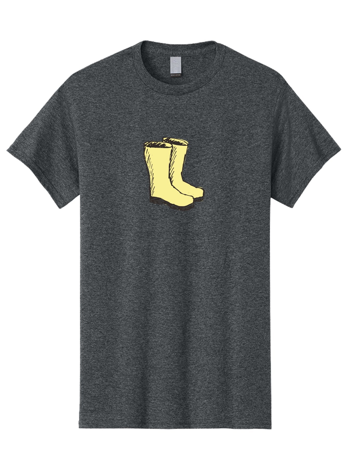 Yellow-Rain-Boots Men'S Graphic Tee, 100% Cotton, Comfortable Casual Summer Wear, Machine Washable, Yellow Rain Boots, Waterproof Footwear, Outdoor Gear, Rubber Boots, Hiking Boots, Fashion Boots, Rugged Style, Casual Wear, Outdoor Activities Aab183