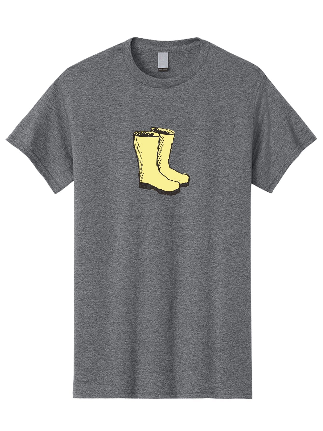Yellow-Rain-Boots Men'S Graphic Tee, 100% Cotton, Comfortable Casual Summer Wear, Machine Washable, Yellow Rain Boots, Waterproof Footwear, Outdoor Gear, Rubber Boots, Hiking Boots, Fashion Boots, Rugged Style, Casual Wear, Outdoor Activities Aab183 5