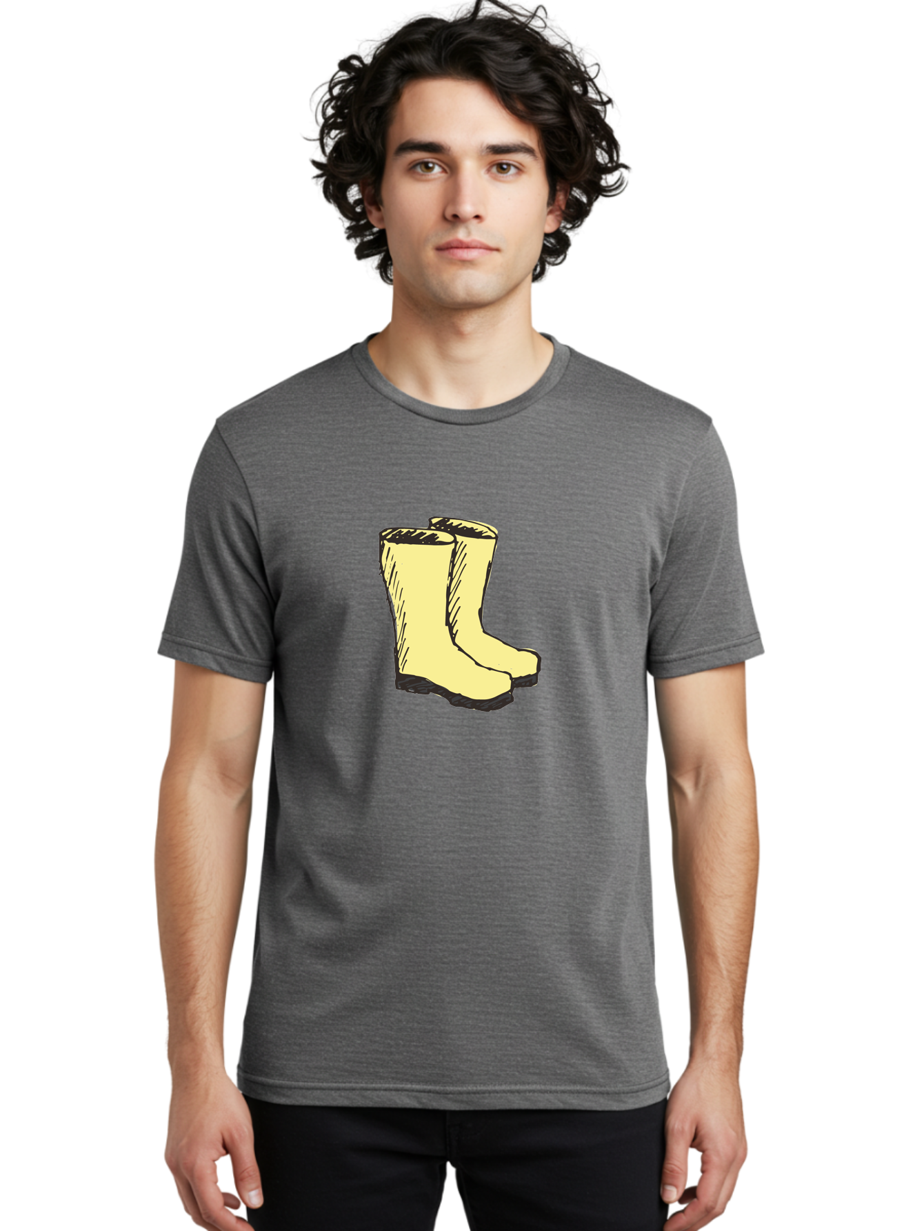 Yellow-Rain-Boots Men'S Graphic Tee, 100% Cotton, Comfortable Casual Summer Wear, Machine Washable, Yellow Rain Boots, Waterproof Footwear, Outdoor Gear, Rubber Boots, Hiking Boots, Fashion Boots, Rugged Style, Casual Wear, Outdoor Activities Aab183 16