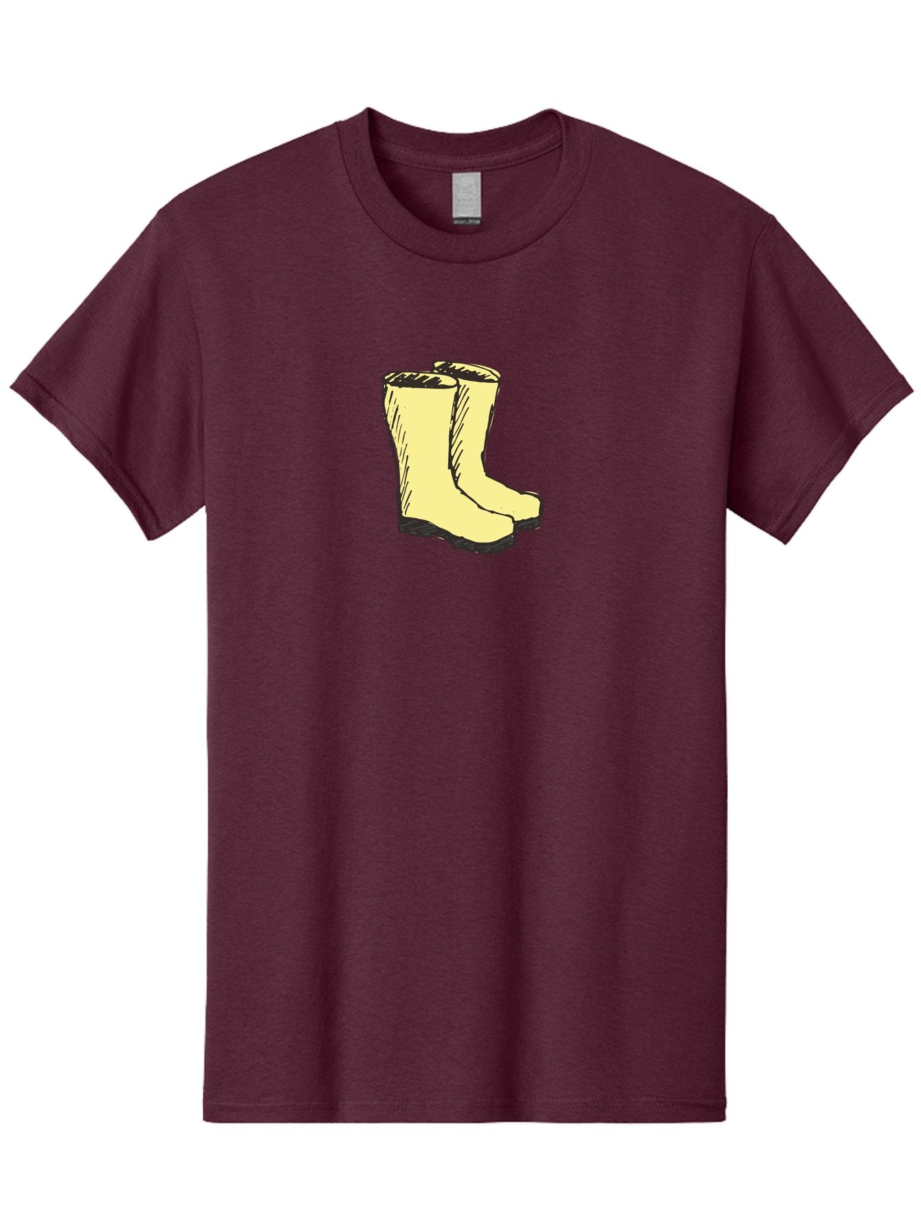Yellow-Rain-Boots Men'S Graphic Tee, 100% Cotton, Comfortable Casual Summer Wear, Machine Washable, Yellow Rain Boots, Waterproof Footwear, Outdoor Gear, Rubber Boots, Hiking Boots, Fashion Boots, Rugged Style, Casual Wear, Outdoor Activities Aab183