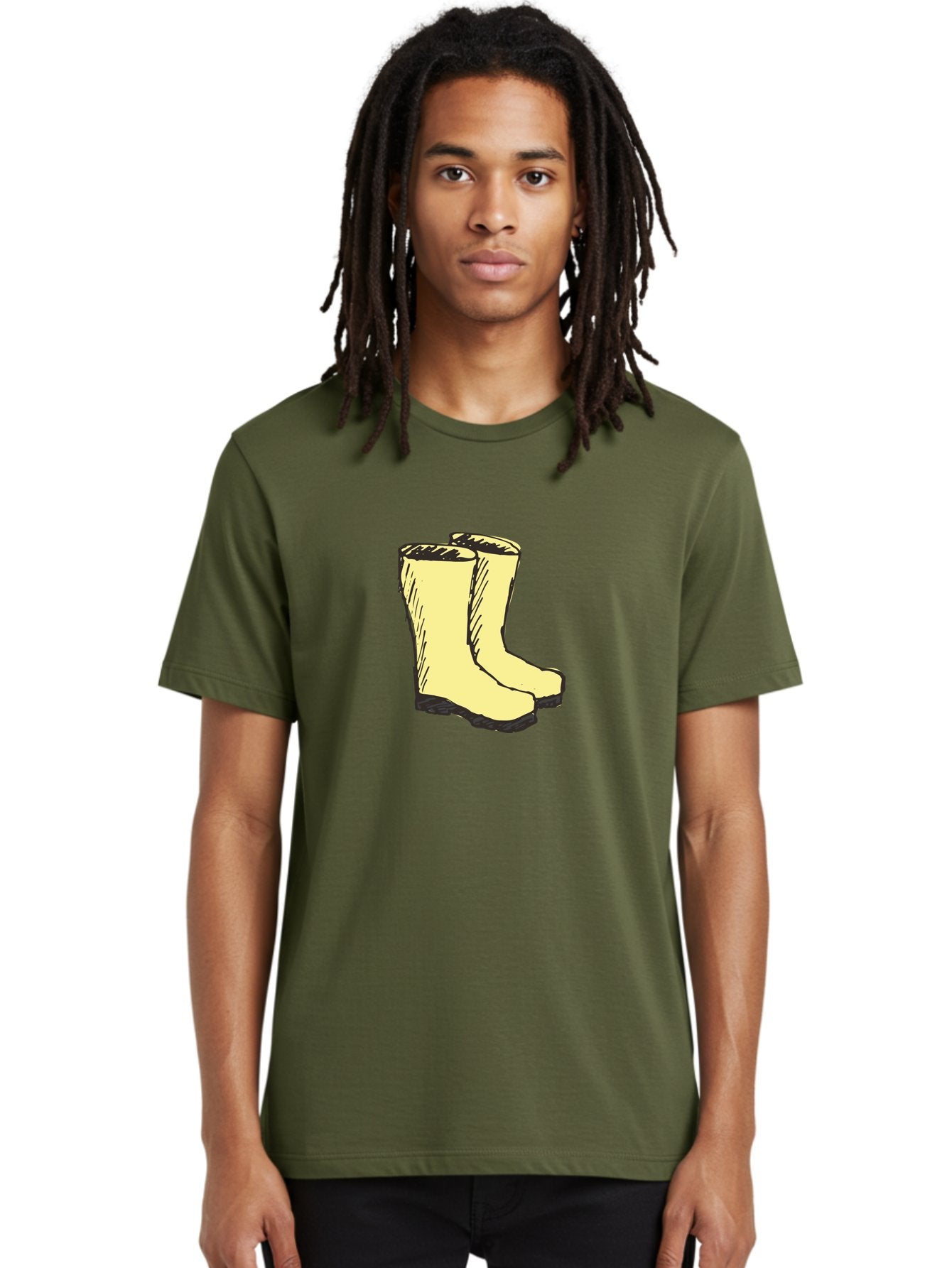 Yellow-Rain-Boots Men'S Graphic Tee, 100% Cotton, Comfortable Casual Summer Wear, Machine Washable, Yellow Rain Boots, Waterproof Footwear, Outdoor Gear, Rubber Boots, Hiking Boots, Fashion Boots, Rugged Style, Casual Wear, Outdoor Activities Aab183 30