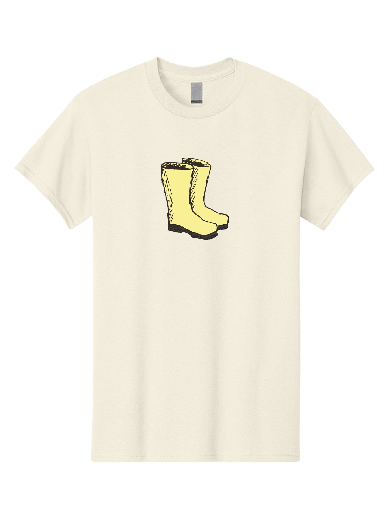 Yellow-Rain-Boots Men'S Graphic Tee, 100% Cotton, Comfortable Casual Summer Wear, Machine Washable, Yellow Rain Boots, Waterproof Footwear, Outdoor Gear, Rubber Boots, Hiking Boots, Fashion Boots, Rugged Style, Casual Wear, Outdoor Activities Aab183 7