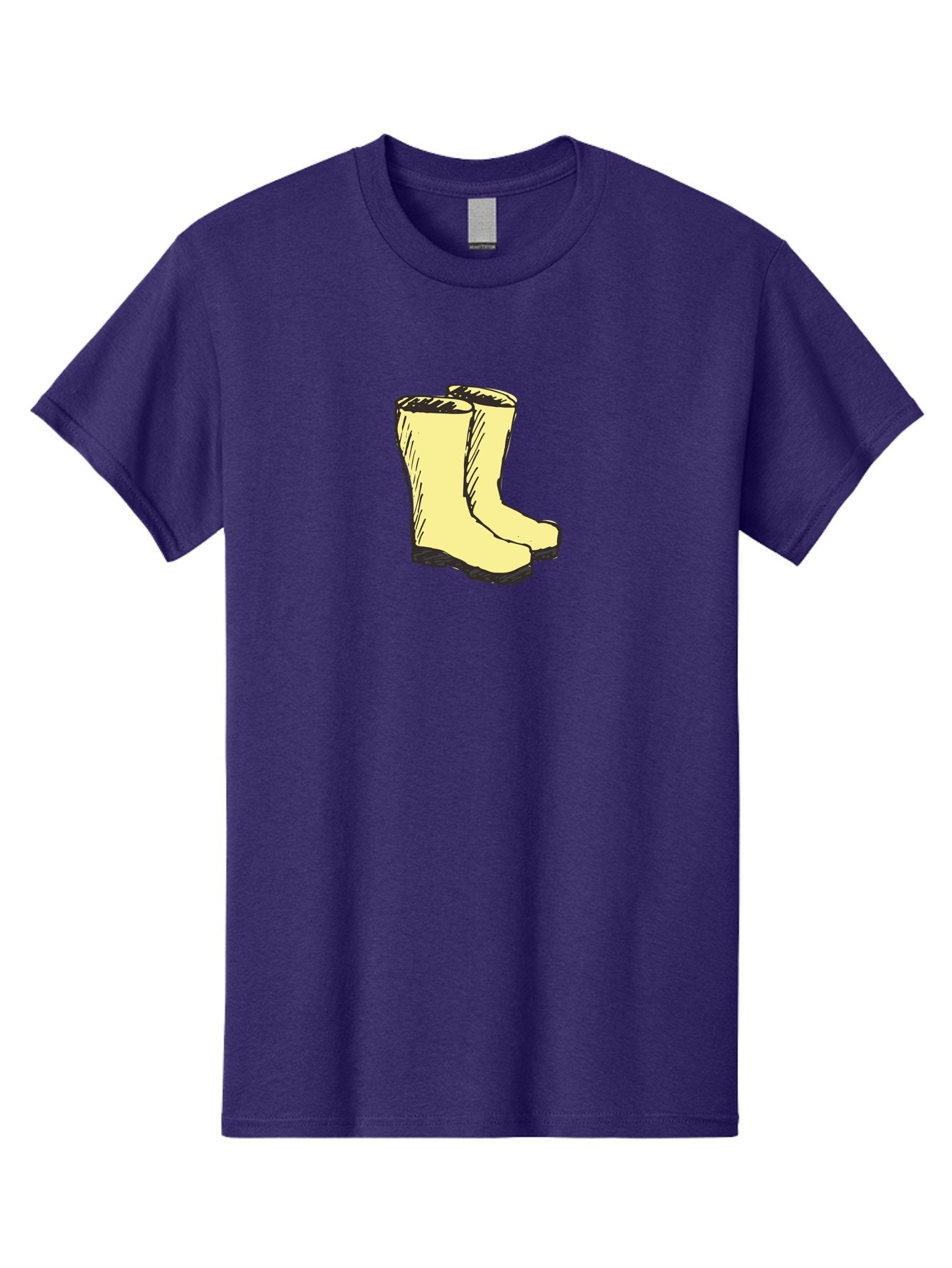 Yellow-Rain-Boots Men'S Graphic Tee, 100% Cotton, Comfortable Casual Summer Wear, Machine Washable, Yellow Rain Boots, Waterproof Footwear, Outdoor Gear, Rubber Boots, Hiking Boots, Fashion Boots, Rugged Style, Casual Wear, Outdoor Activities Aab183 3