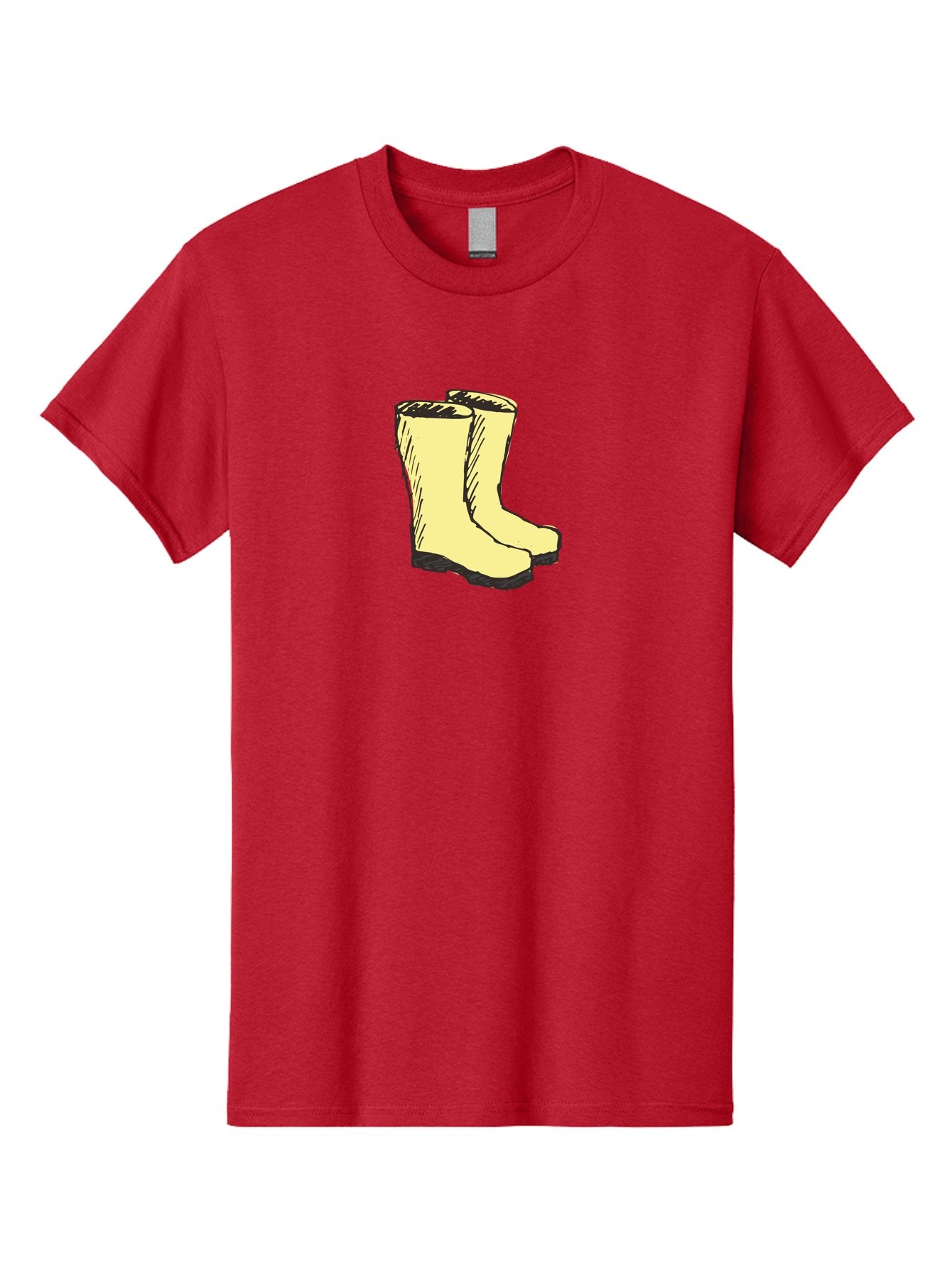 Yellow-Rain-Boots Men'S Graphic Tee, 100% Cotton, Comfortable Casual Summer Wear, Machine Washable, Yellow Rain Boots, Waterproof Footwear, Outdoor Gear, Rubber Boots, Hiking Boots, Fashion Boots, Rugged Style, Casual Wear, Outdoor Activities Aab183 11