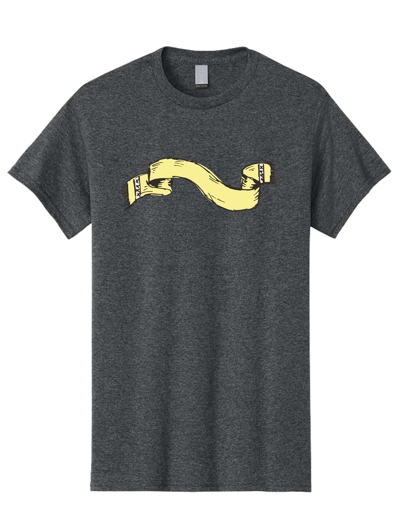 Yellow-Ribbon Men'S Graphic Tee, 100% Cotton, Comfortable Casual Summer Wear, Machine Washable, Parallax Banner, Ribbon Decoration, Vintage Design, Hand-Drawn Illustration, Scroll Element, Banner Template, Retro Style, Decorative Ribbon Aab184