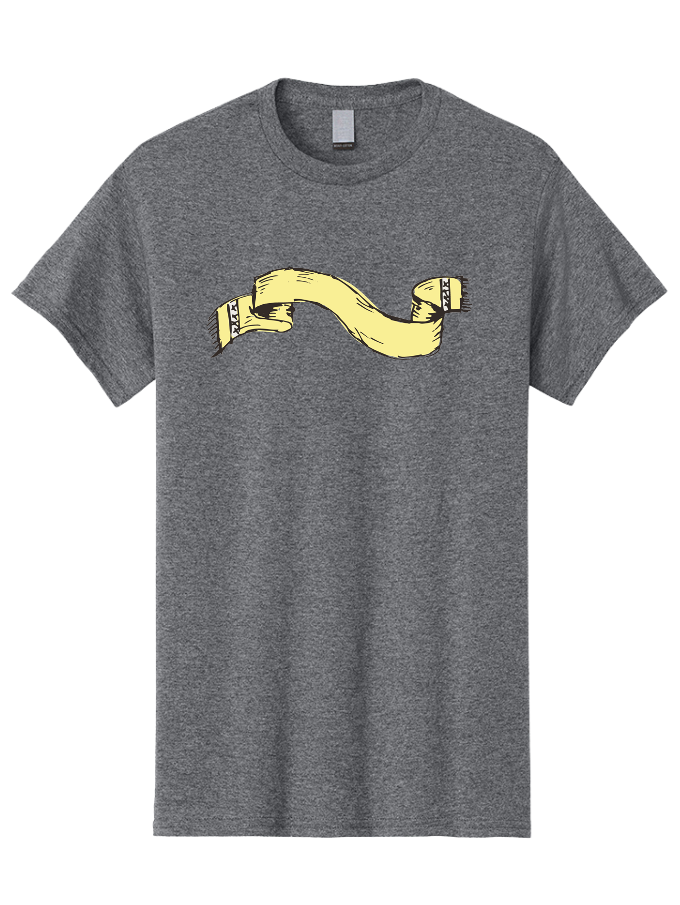 Yellow-Ribbon Men'S Graphic Tee, 100% Cotton, Comfortable Casual Summer Wear, Machine Washable, Parallax Banner, Ribbon Decoration, Vintage Design, Hand-Drawn Illustration, Scroll Element, Banner Template, Retro Style, Decorative Ribbon Aab184 9