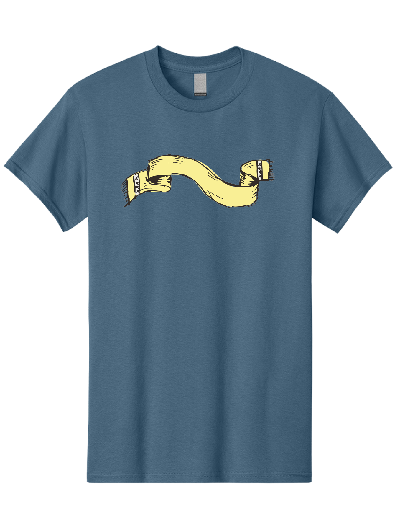 Yellow-Ribbon Men'S Graphic Tee, 100% Cotton, Comfortable Casual Summer Wear, Machine Washable, Parallax Banner, Ribbon Decoration, Vintage Design, Hand-Drawn Illustration, Scroll Element, Banner Template, Retro Style, Decorative Ribbon Aab184 11