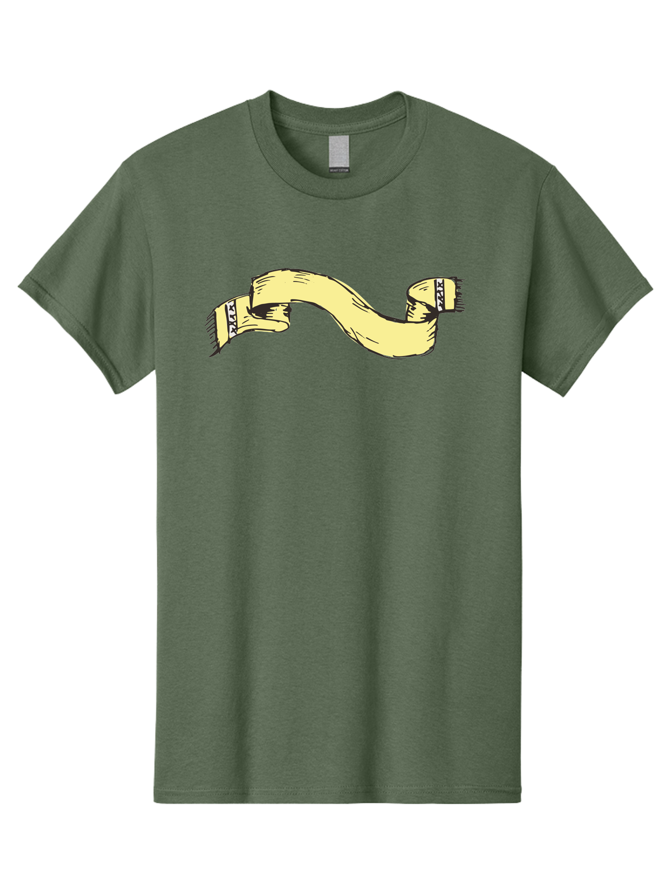 Yellow-Ribbon Men'S Graphic Tee, 100% Cotton, Comfortable Casual Summer Wear, Machine Washable, Parallax Banner, Ribbon Decoration, Vintage Design, Hand-Drawn Illustration, Scroll Element, Banner Template, Retro Style, Decorative Ribbon Aab184 15