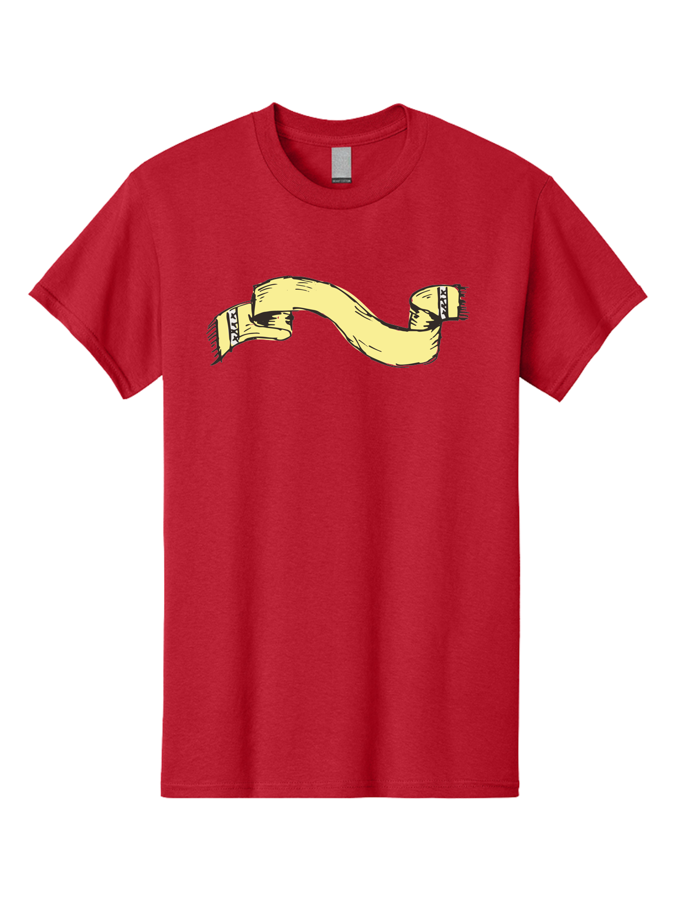 Yellow-Ribbon Men'S Graphic Tee, 100% Cotton, Comfortable Casual Summer Wear, Machine Washable, Parallax Banner, Ribbon Decoration, Vintage Design, Hand-Drawn Illustration, Scroll Element, Banner Template, Retro Style, Decorative Ribbon Aab184 23