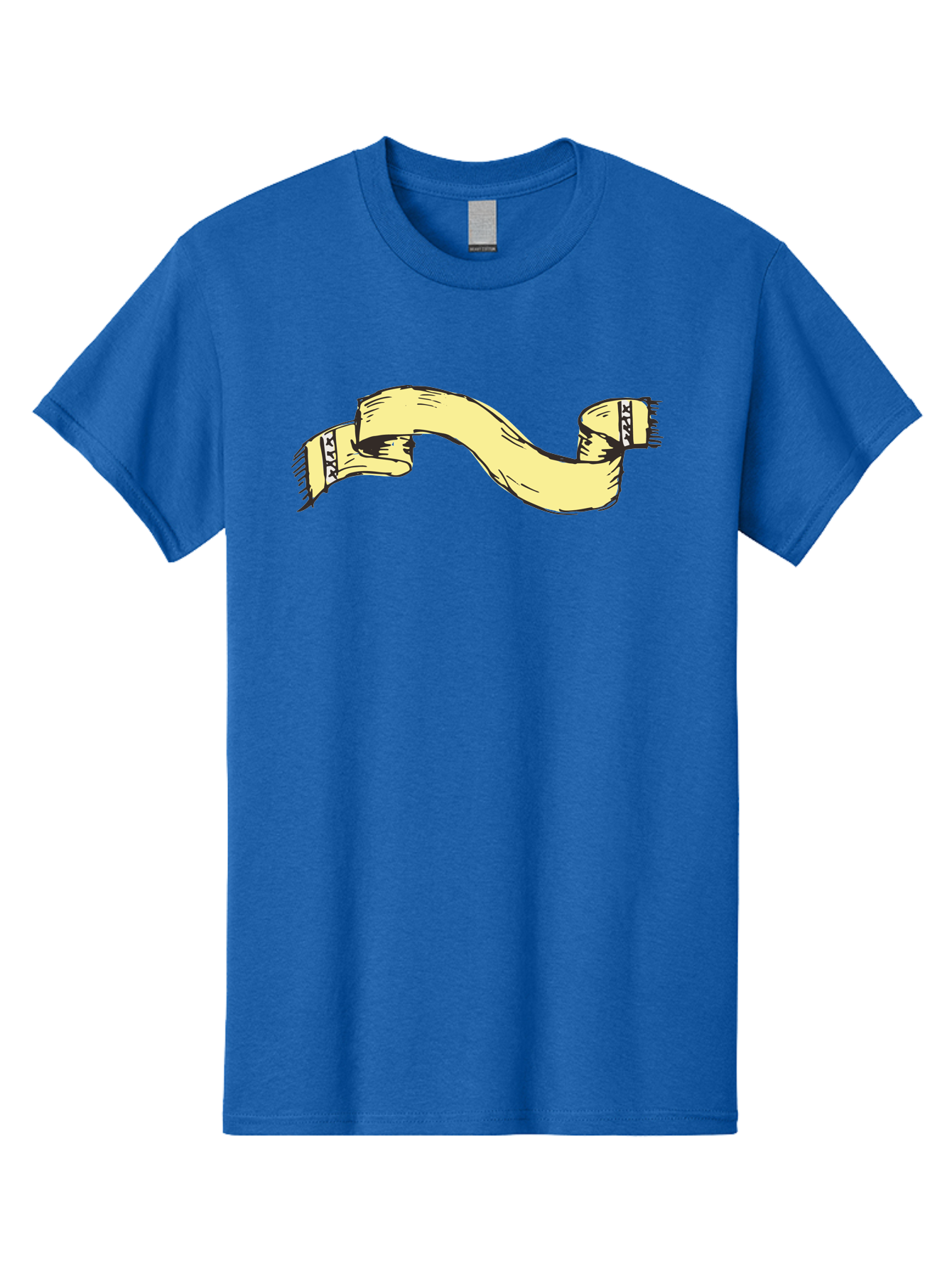 Yellow-Ribbon Men'S Graphic Tee, 100% Cotton, Comfortable Casual Summer Wear, Machine Washable, Parallax Banner, Ribbon Decoration, Vintage Design, Hand-Drawn Illustration, Scroll Element, Banner Template, Retro Style, Decorative Ribbon Aab184 25