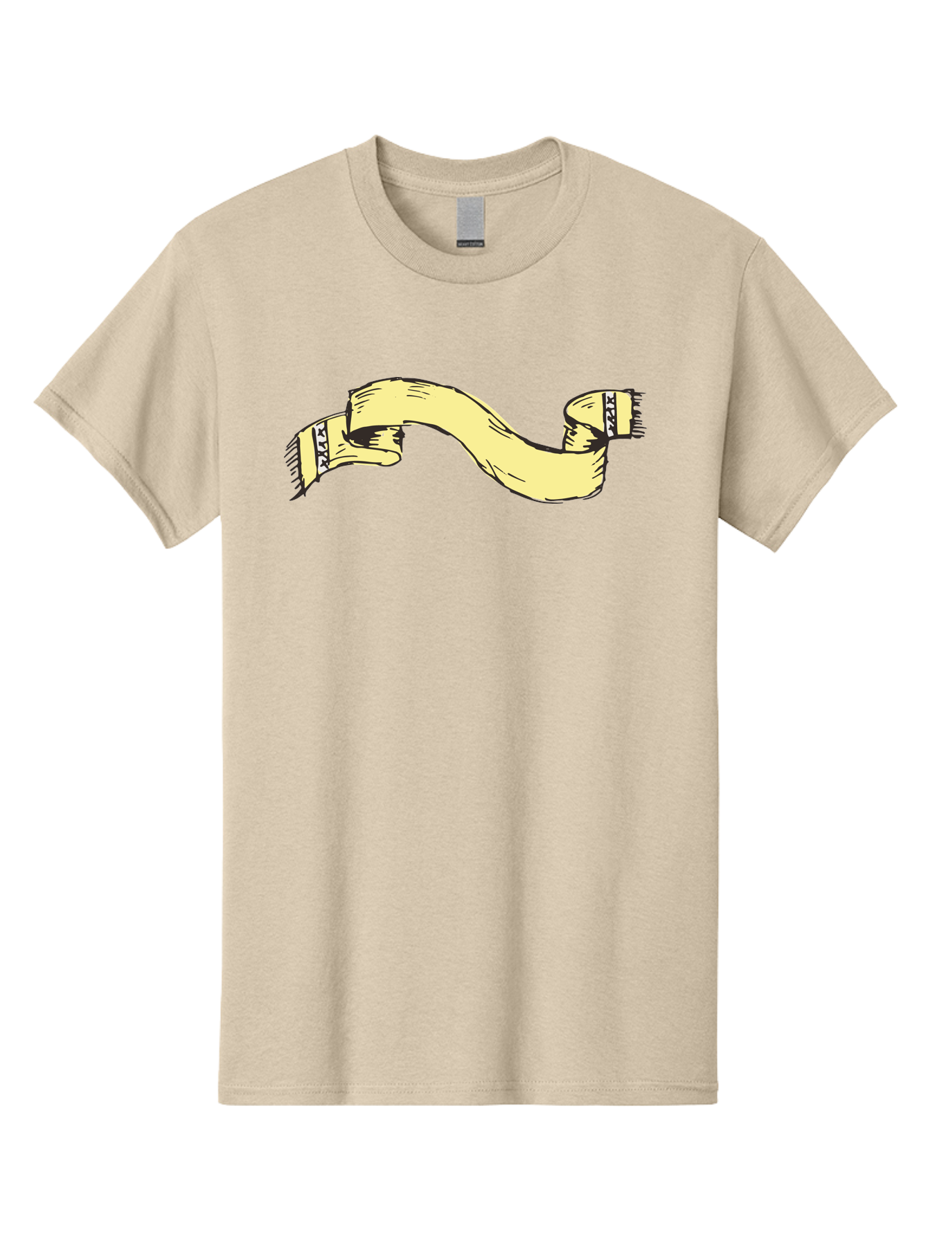 Yellow-Ribbon Men'S Graphic Tee, 100% Cotton, Comfortable Casual Summer Wear, Machine Washable, Parallax Banner, Ribbon Decoration, Vintage Design, Hand-Drawn Illustration, Scroll Element, Banner Template, Retro Style, Decorative Ribbon Aab184 27