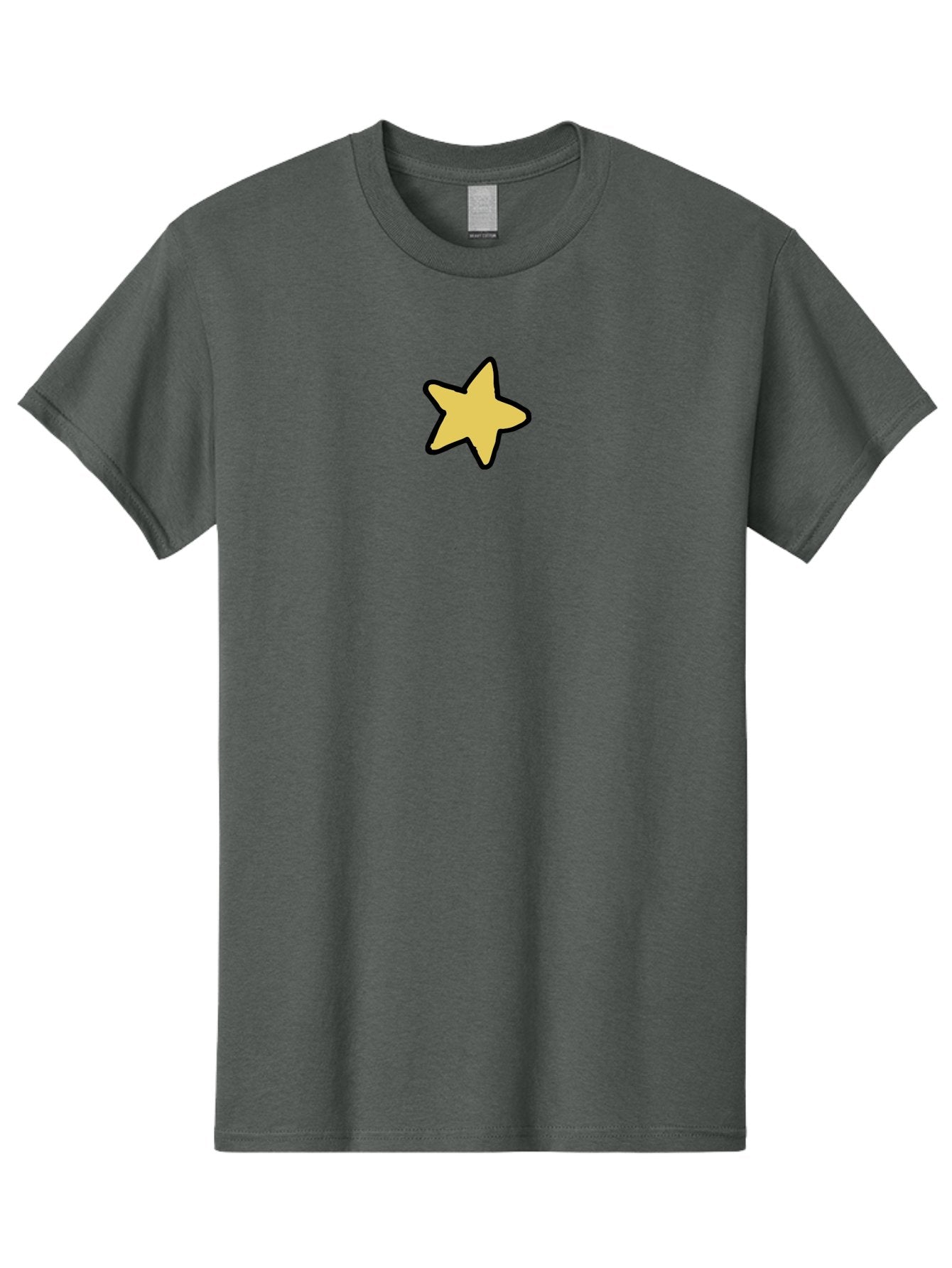 Yellow-Star-1 Men'S Graphic Tee, 100% Cotton, Comfortable Casual Summer Wear, Machine Washable, Yellow Star, Five-Pointed Star, Cartoon Star, Simple Design, Minimalist Artwork, Symbolic Icon, Celestial Body, Hand-Drawn Illustration Aab185 4